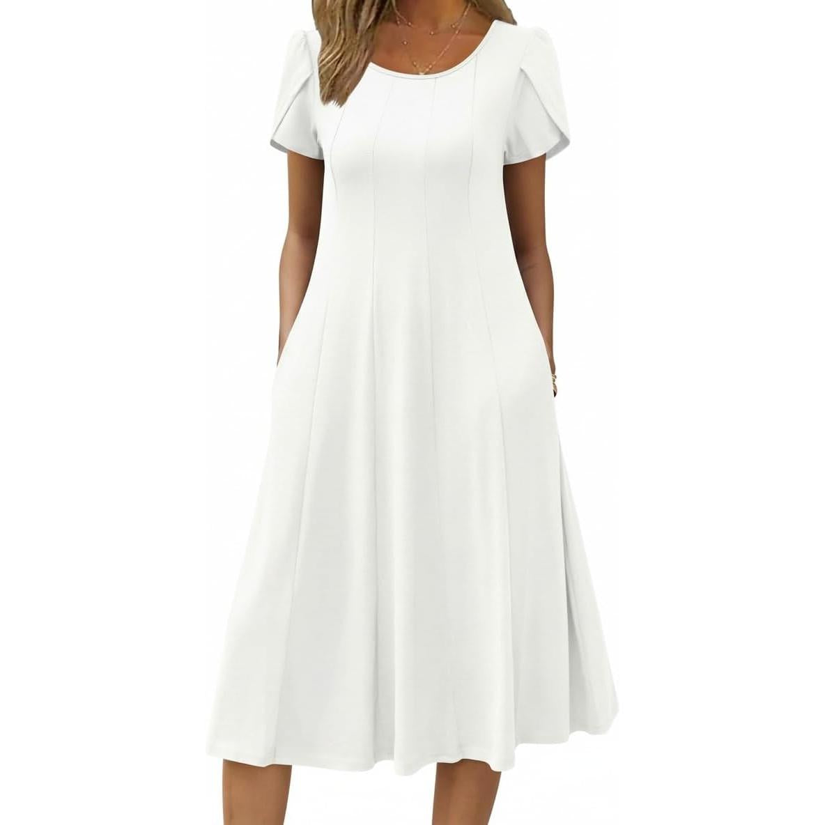 Zeagoo Womens Summer Midi Dress With Pockets S XXL