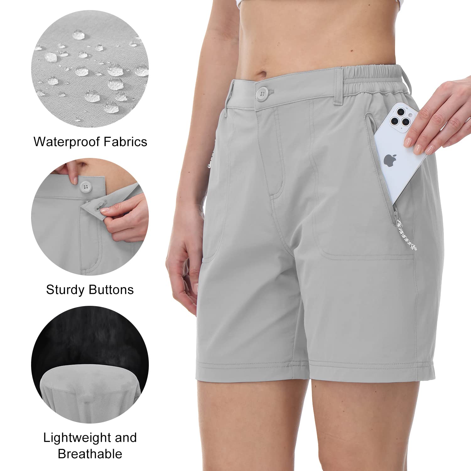Donhobo Women Golf Shorts Quick Dry Stretch With Pockets