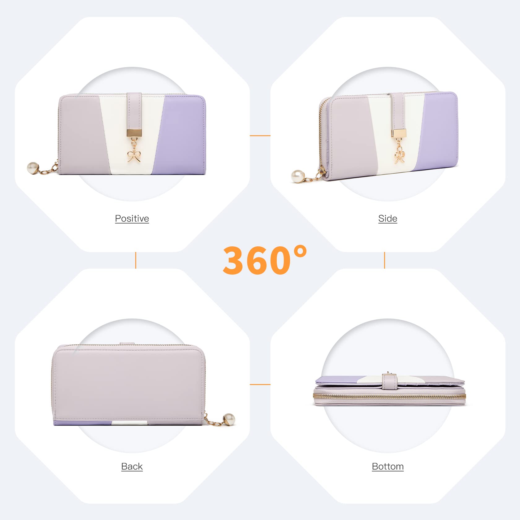 Multi Color Long Wallet Clutch For Women