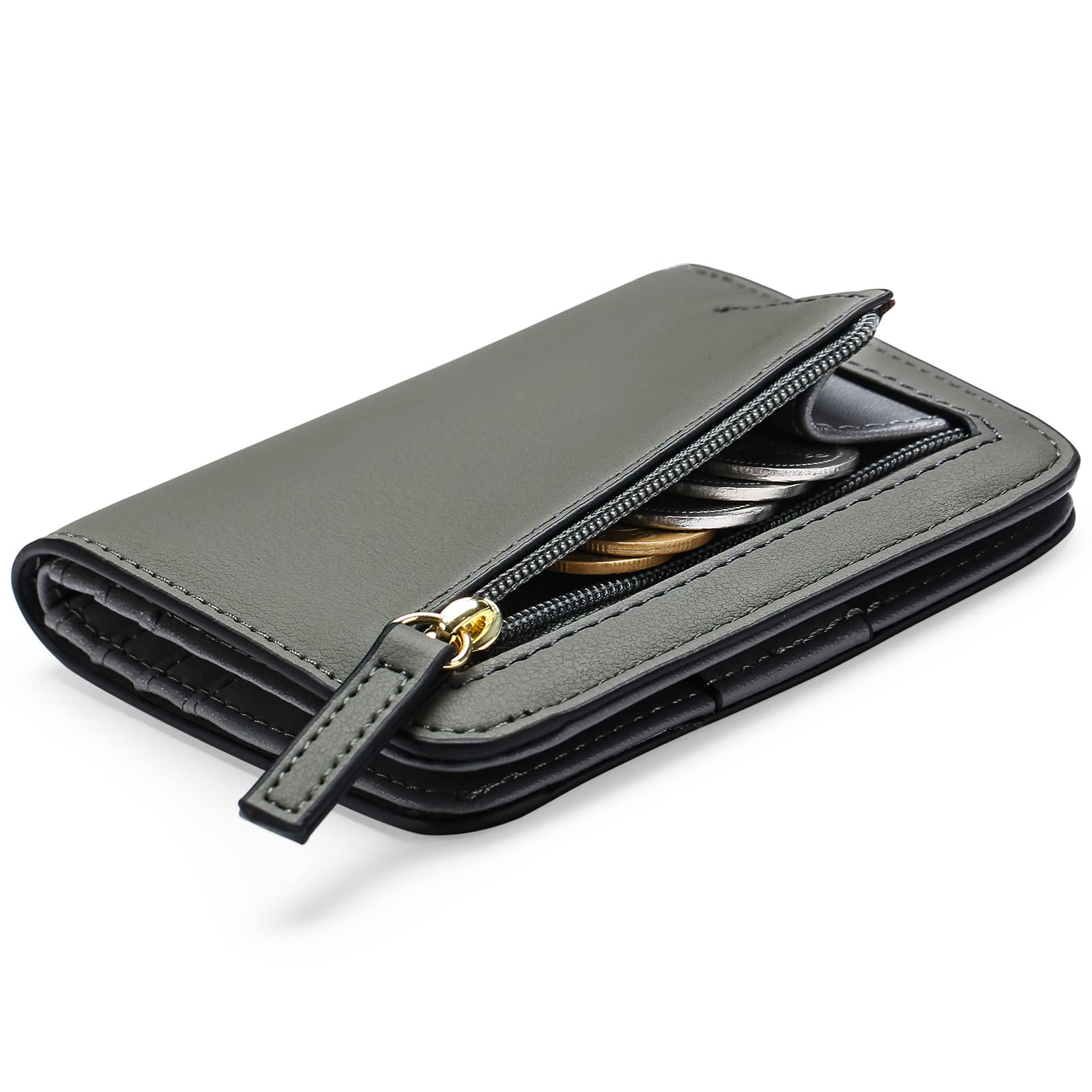 GAEKEAO RFID Blocking Leather Compact BiFold Wallet