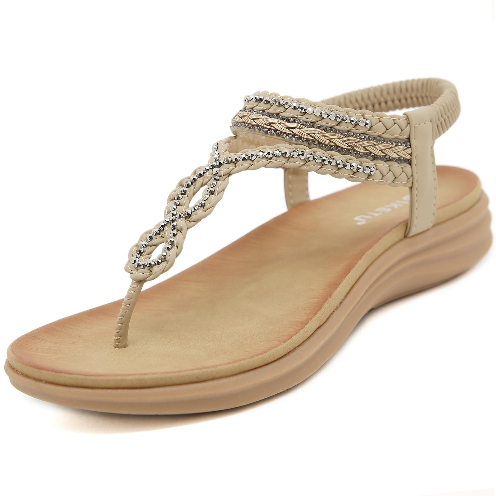Sandals Womens Summer Flat Slip On Elastic Strap