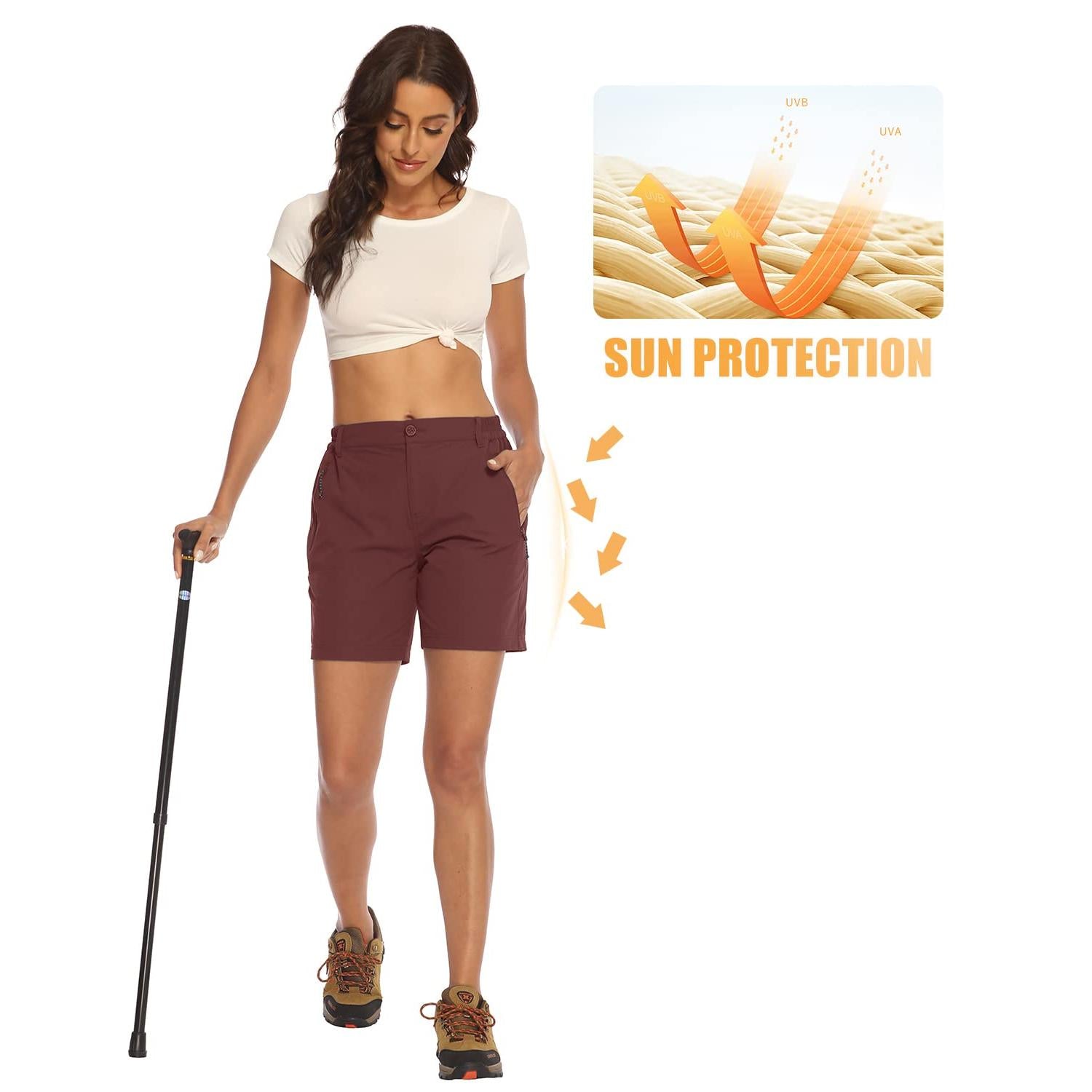 Donhobo Women Golf Shorts Quick Dry Stretch With Pockets