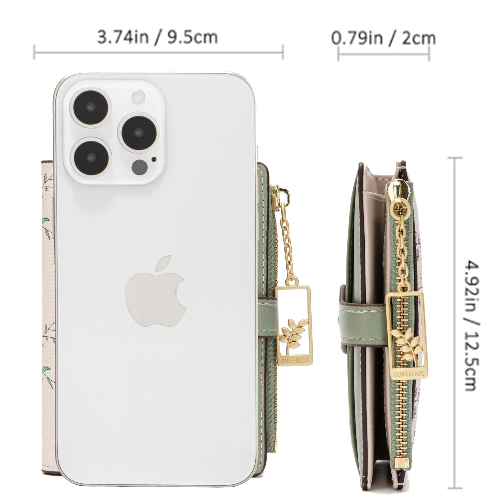 Chaofanxi RFID Blocking Green Leather Bifold Wallet