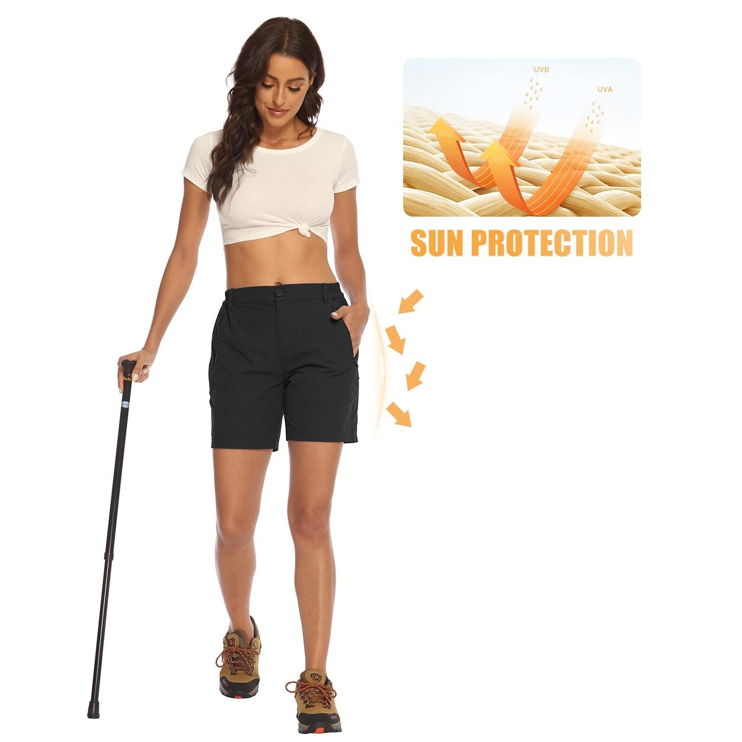 Donhobo Women Golf Shorts Quick Dry Stretch With Pockets
