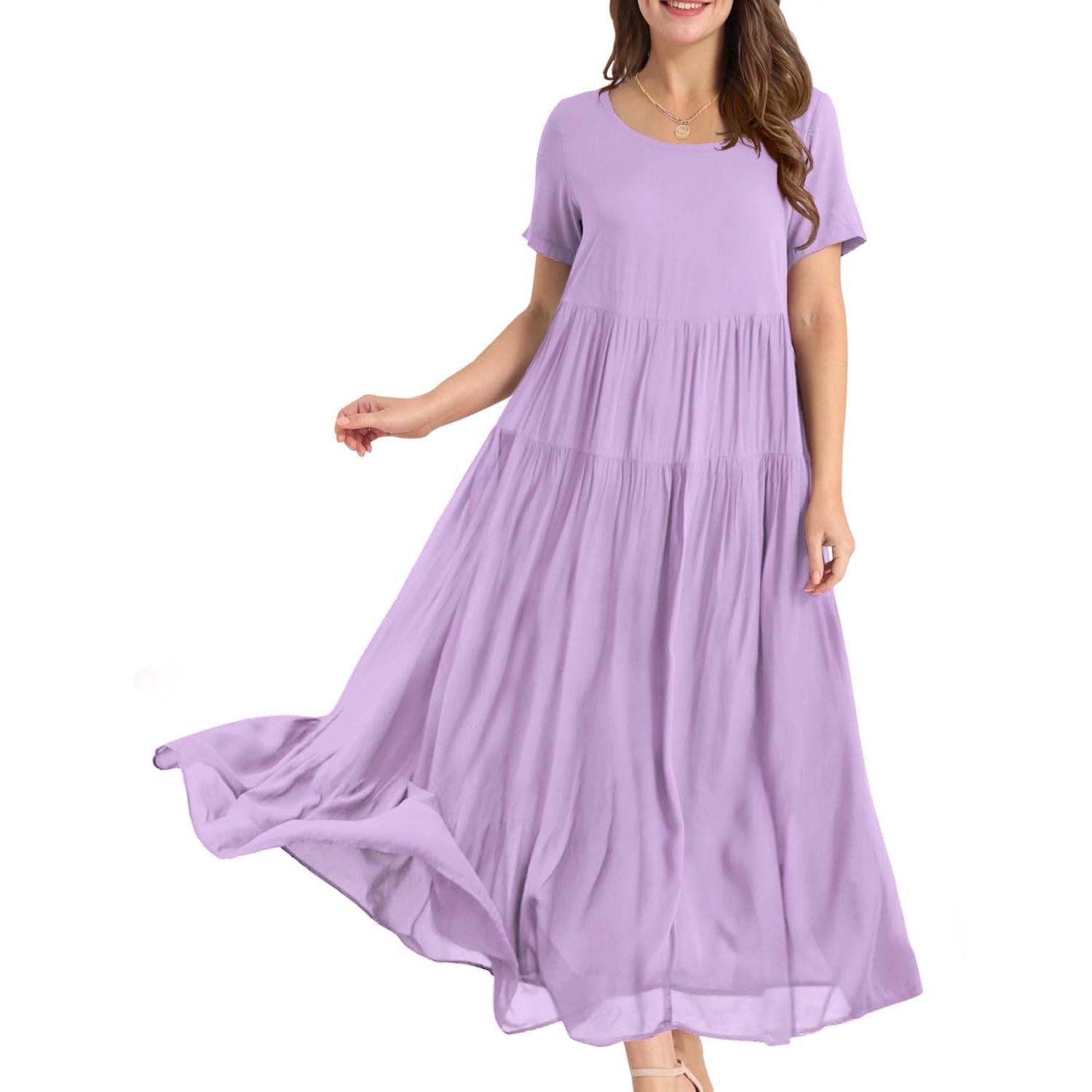 YESNO Plus Size Bohemian Floral Maxi Dress With Pockets