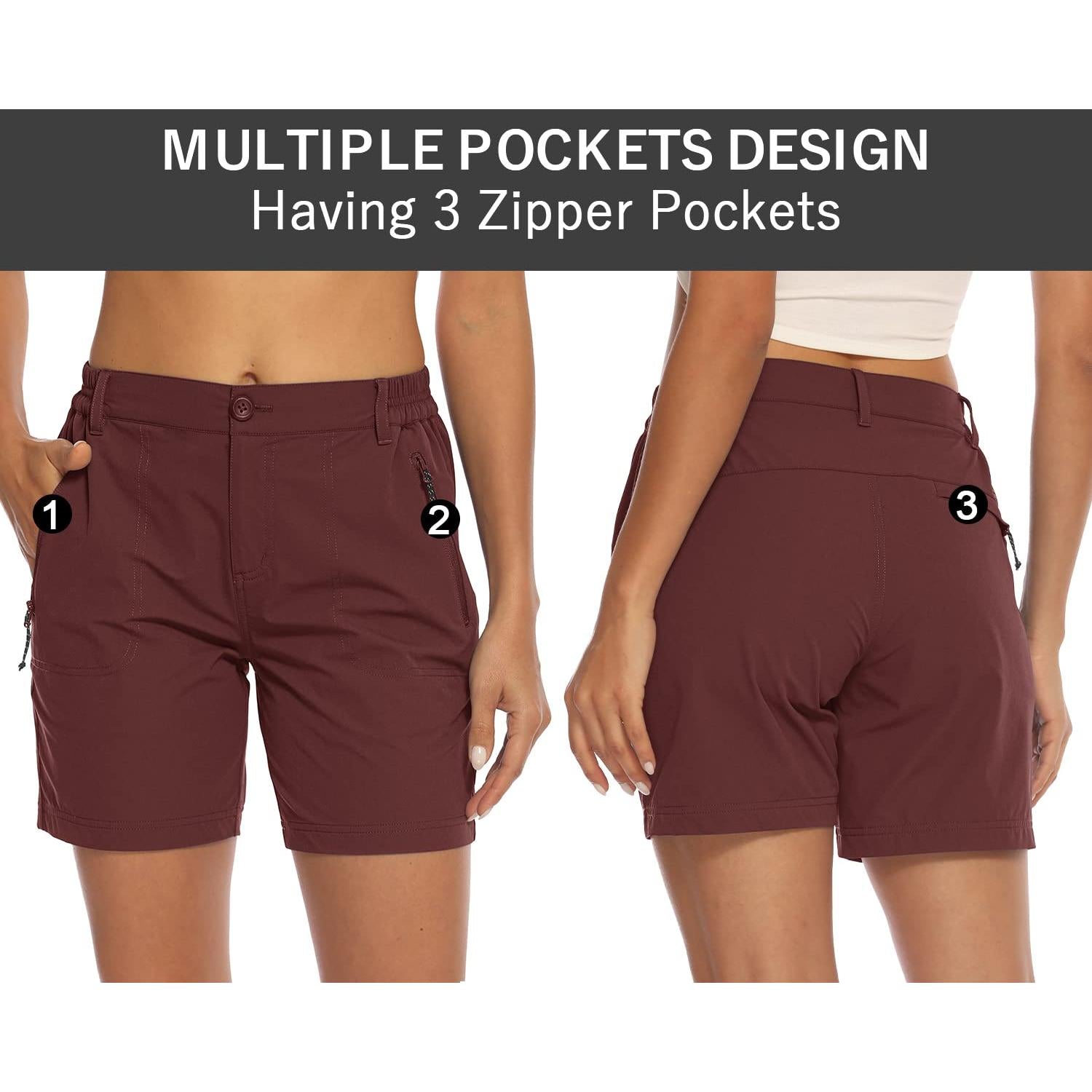 Donhobo Women Golf Shorts Quick Dry Stretch With Pockets