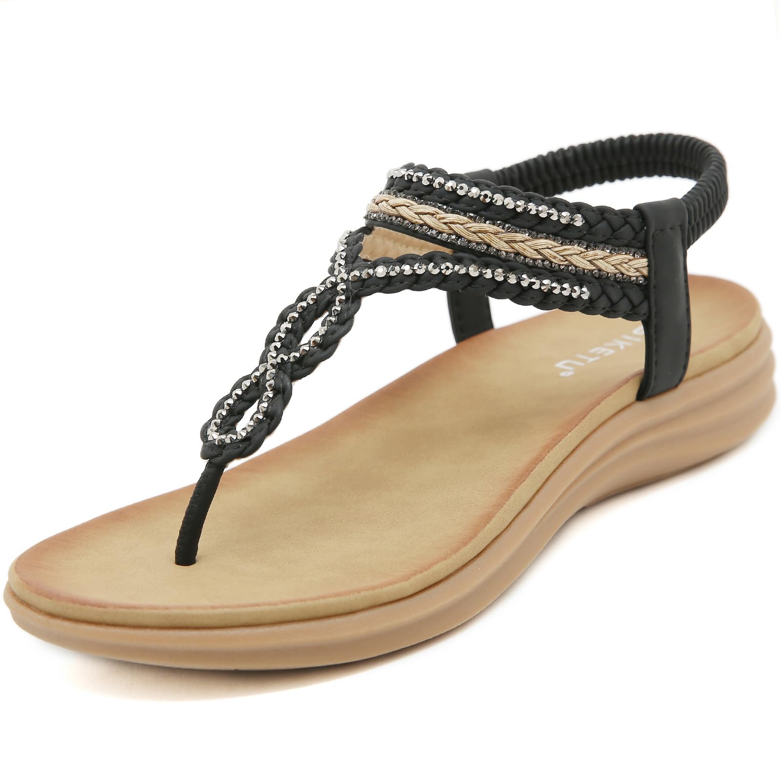 Sandals Womens Summer Flat Slip On Elastic Strap