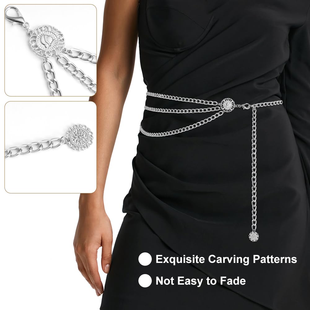 AstraLux Gold Chain Belt for Women Adjustable Boho Cowgirl