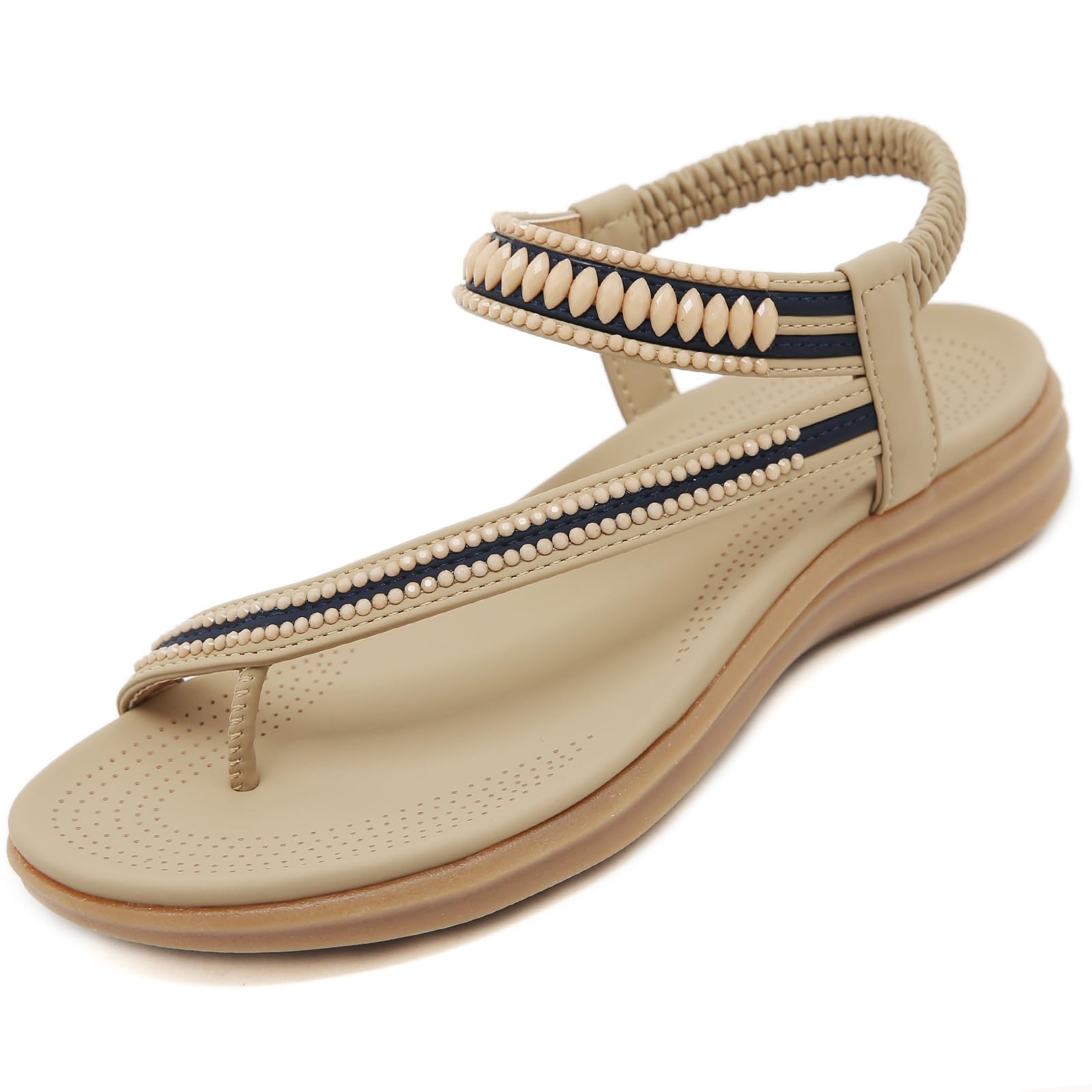 Sandals Womens Summer Flat Slip On Elastic Strap