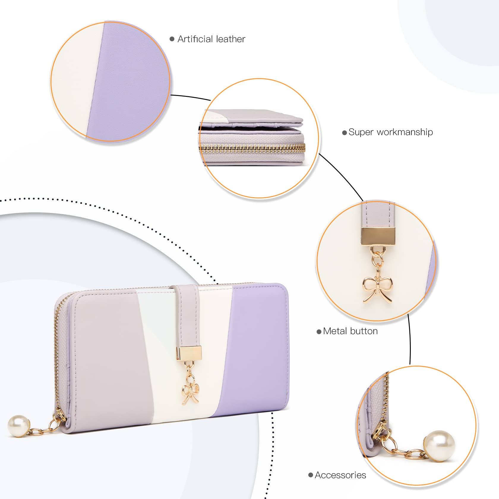 Multi Color Long Wallet Clutch For Women