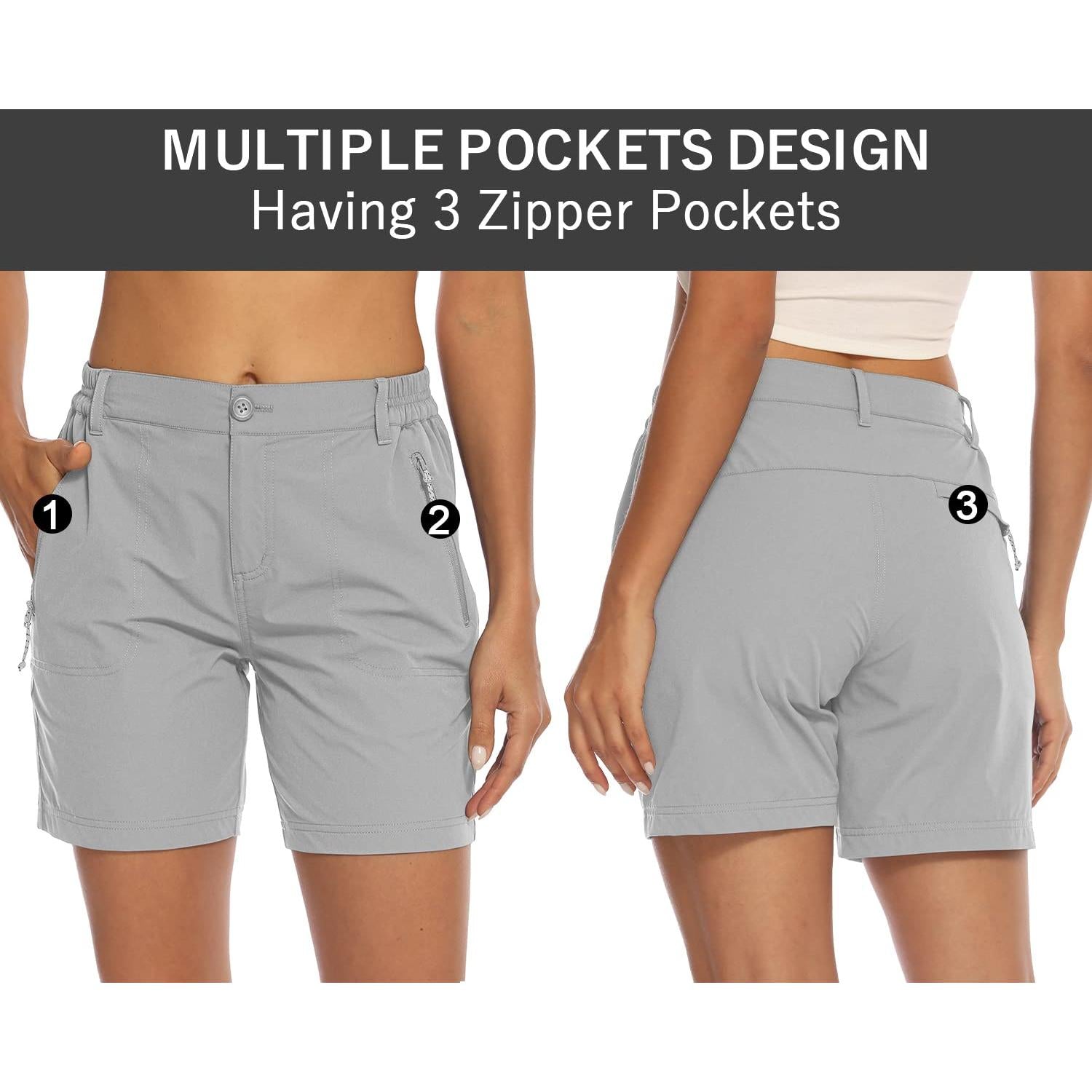 Donhobo Women Golf Shorts Quick Dry Stretch With Pockets