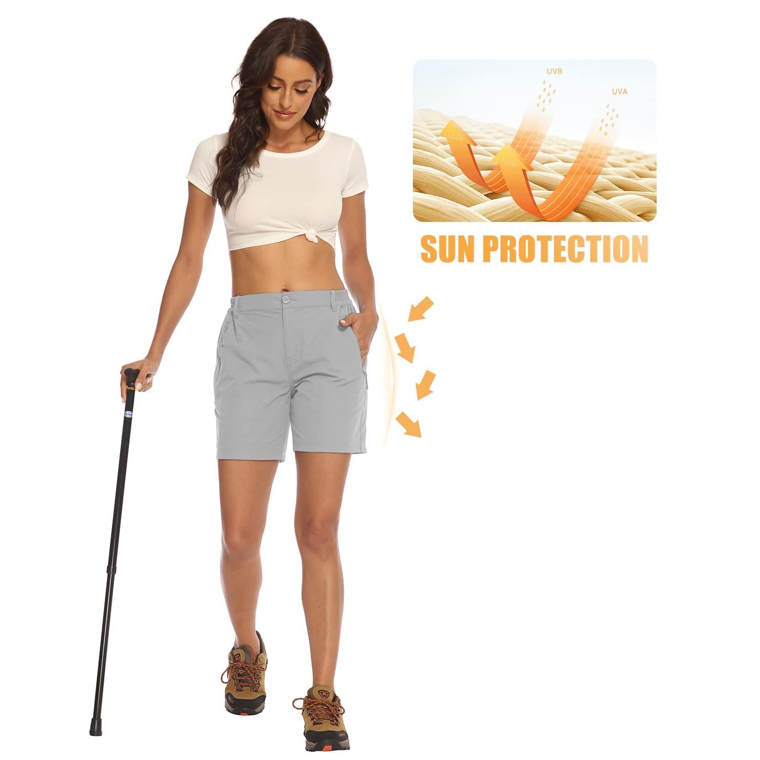 Donhobo Women Golf Shorts Quick Dry Stretch With Pockets