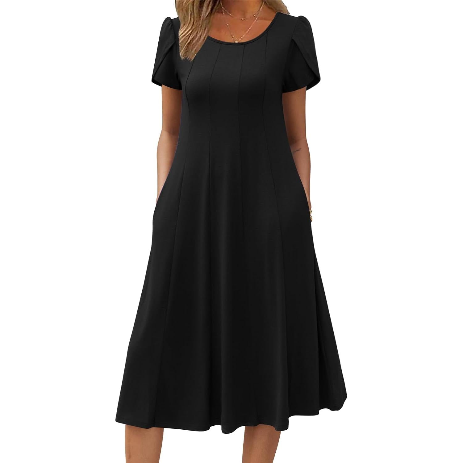 Zeagoo Womens Summer Midi Dress With Pockets S XXL