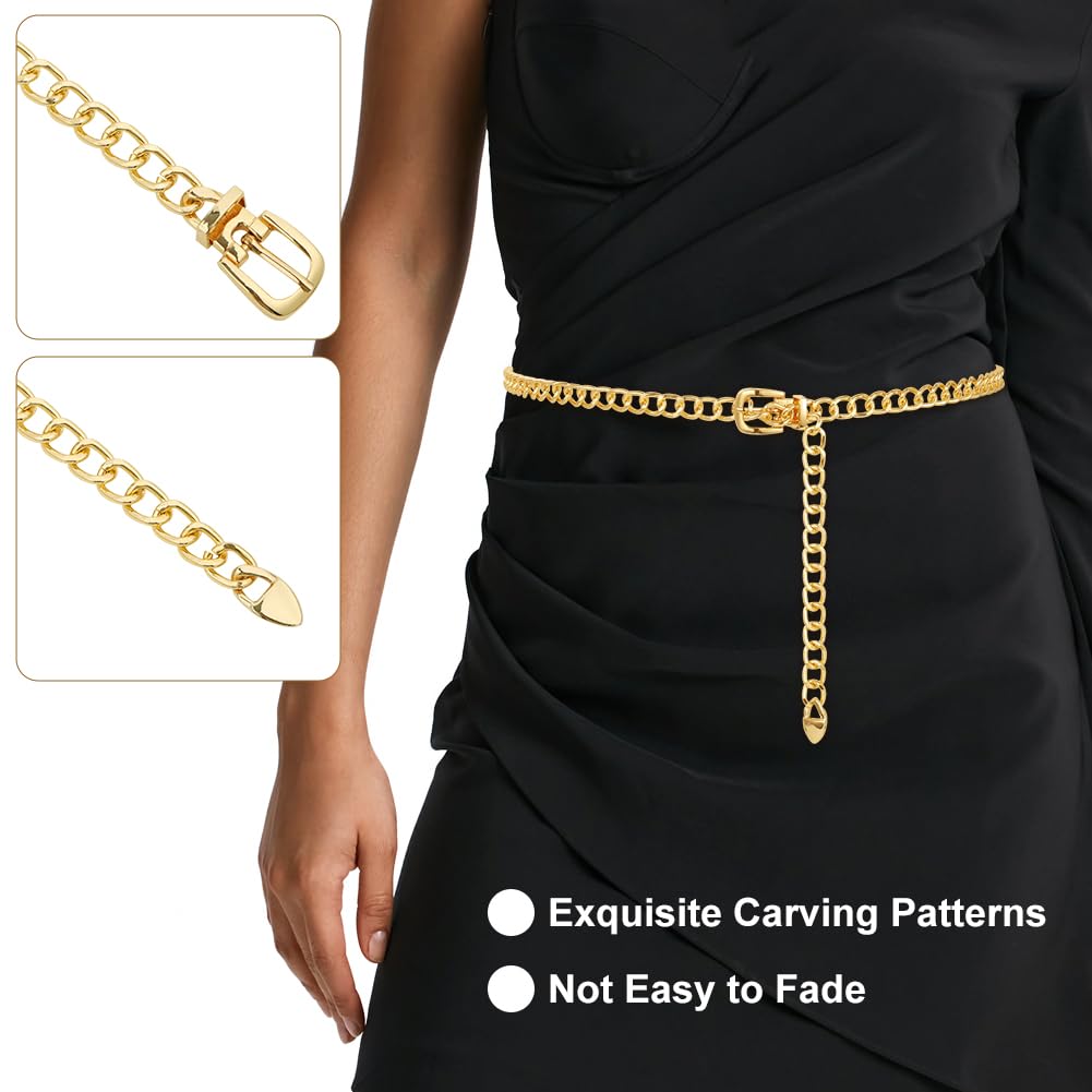 AstraLux Gold Chain Belt for Women Adjustable Boho Cowgirl