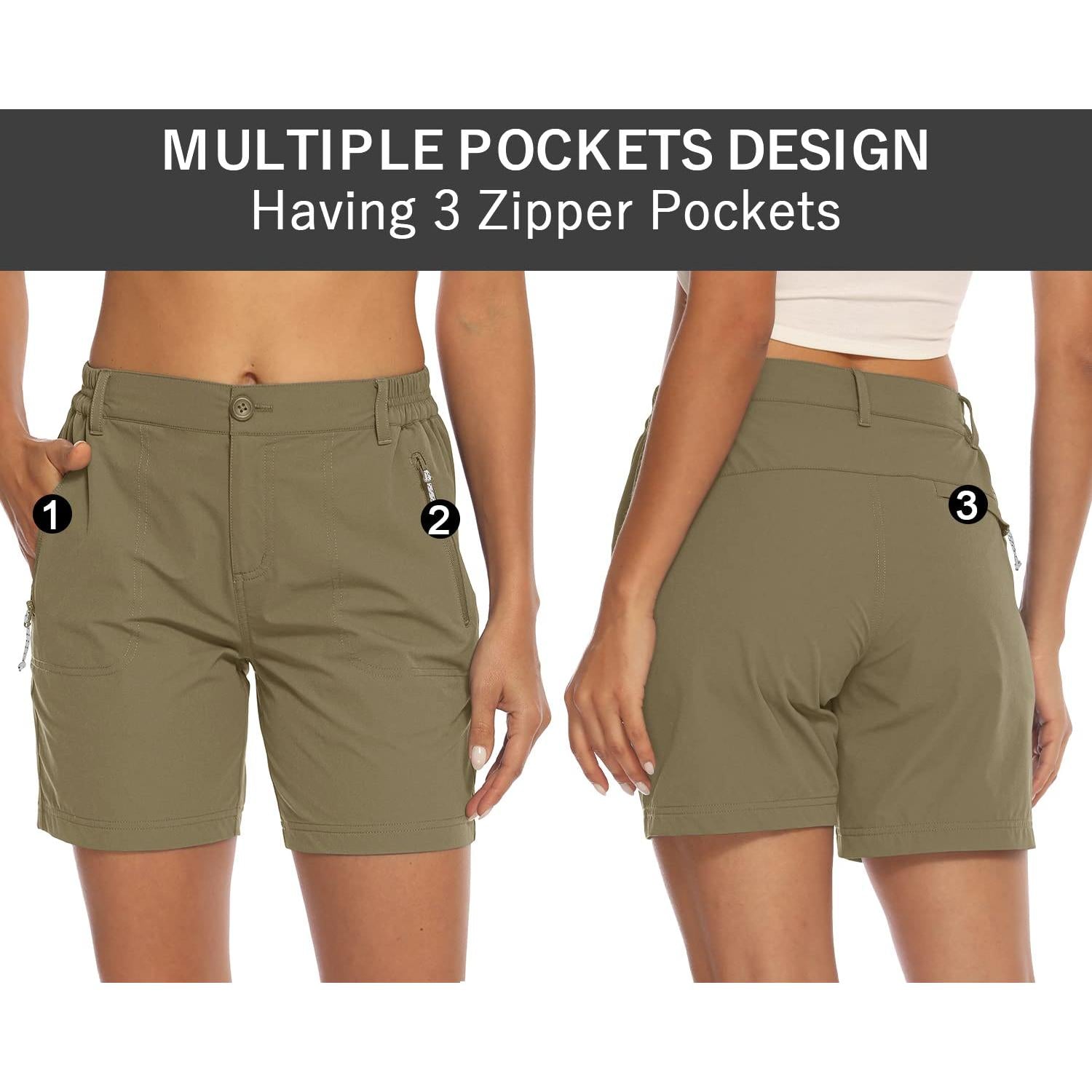 Donhobo Women Golf Shorts Quick Dry Stretch With Pockets