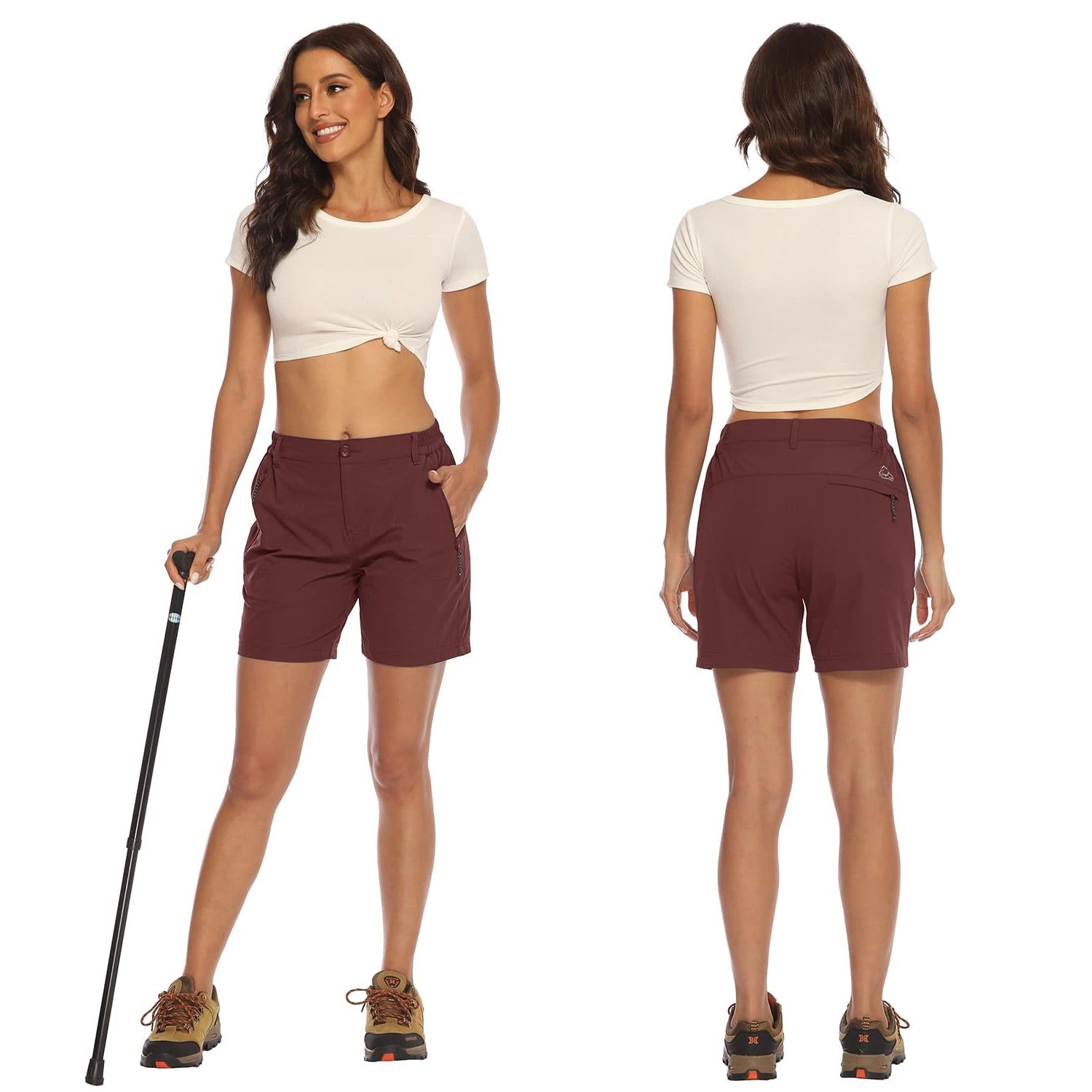 Donhobo Women Golf Shorts Quick Dry Stretch With Pockets