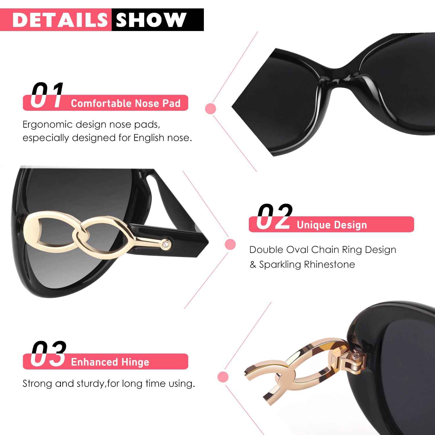 CGID Polarised Sunglasses Retro Designer Oversized UV400