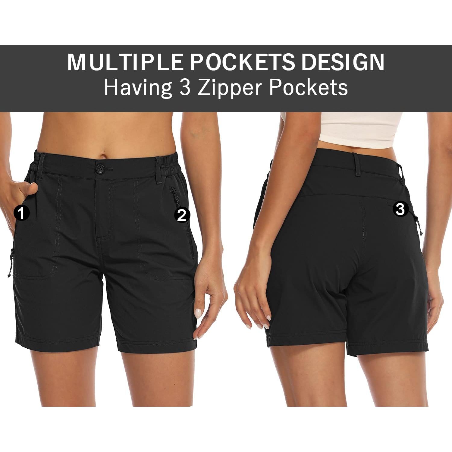 Donhobo Women Golf Shorts Quick Dry Stretch With Pockets