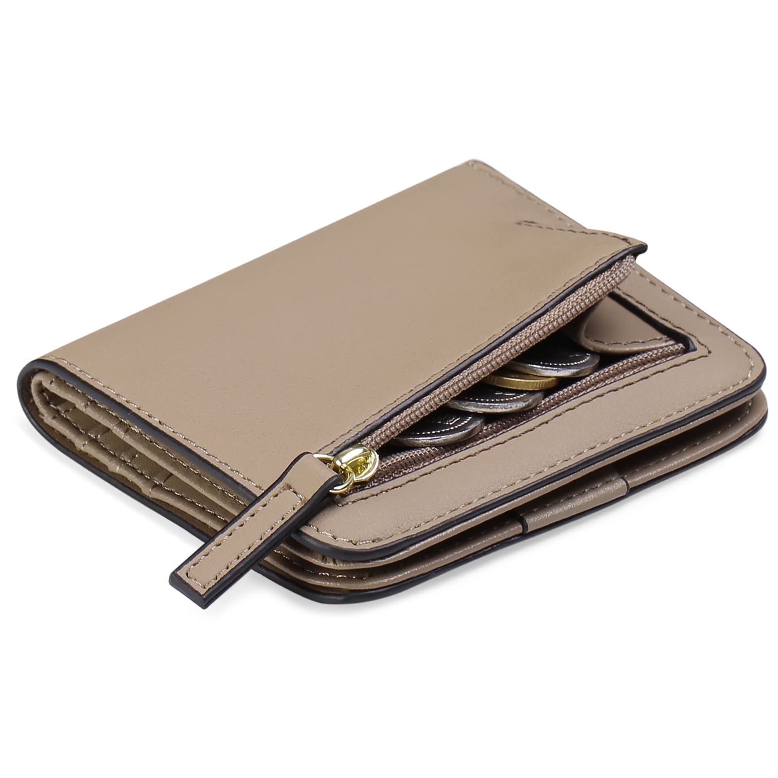 GAEKEAO RFID Blocking Leather Compact BiFold Wallet