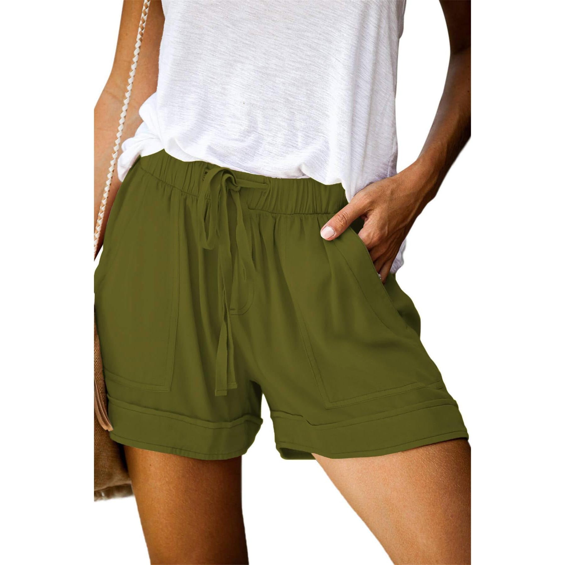 NovaWear Women Drawstring Shorts Elastic Waist Pockets