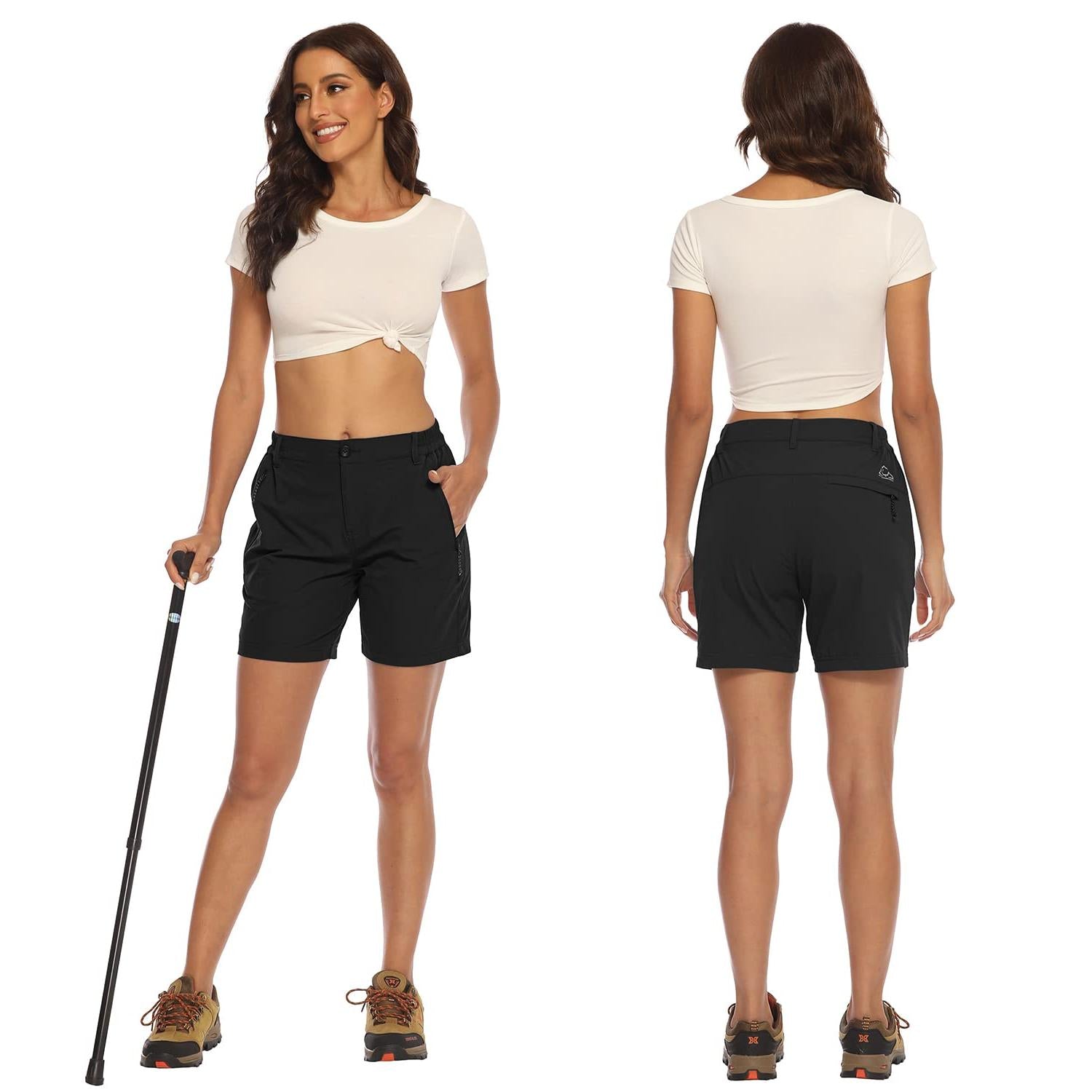 Donhobo Women Golf Shorts Quick Dry Stretch With Pockets