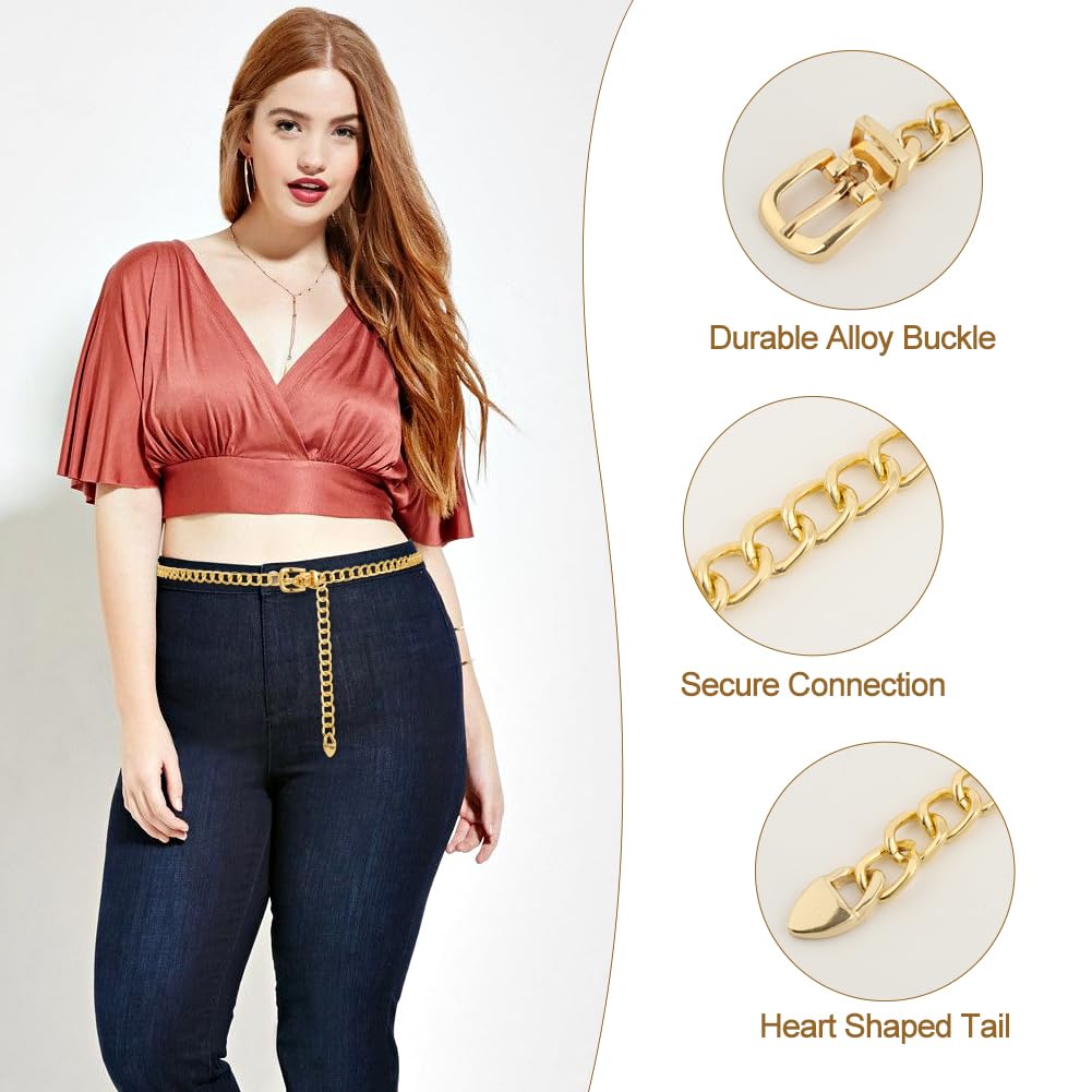 AstraLux Gold Chain Belt for Women Adjustable Boho Cowgirl