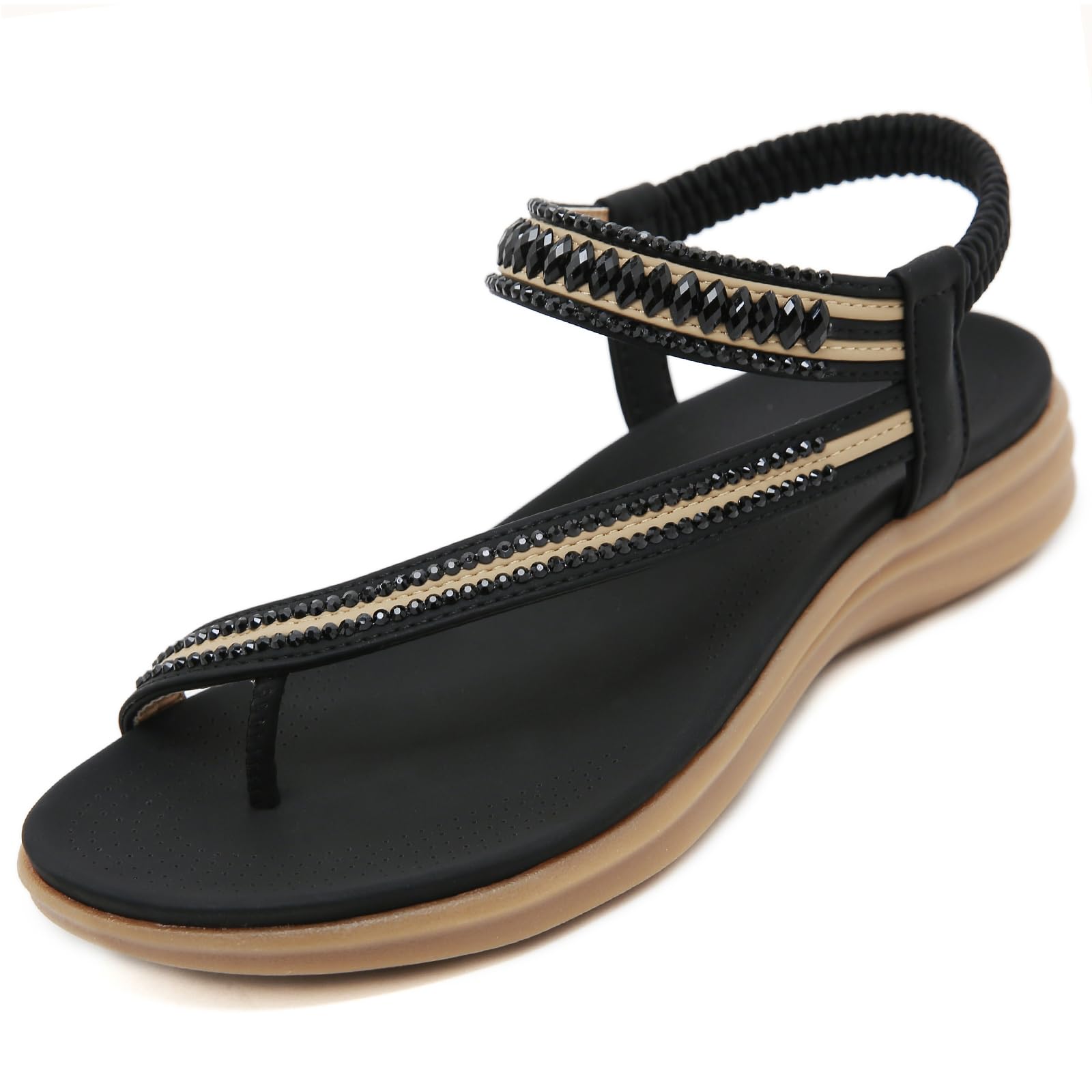 Sandals Womens Summer Flat Slip On Elastic Strap