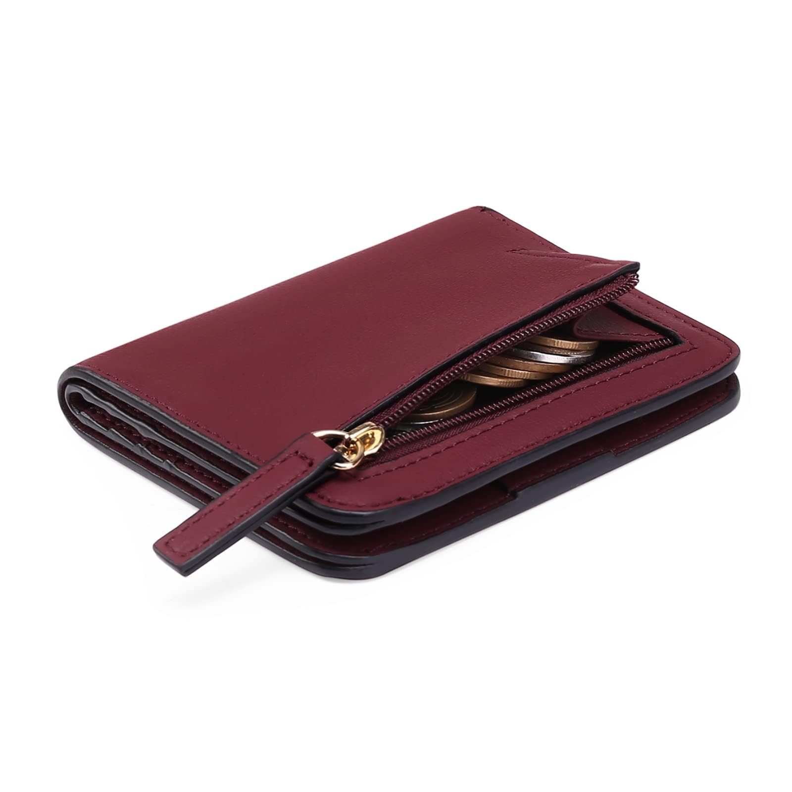 GAEKEAO RFID Blocking Leather Compact BiFold Wallet
