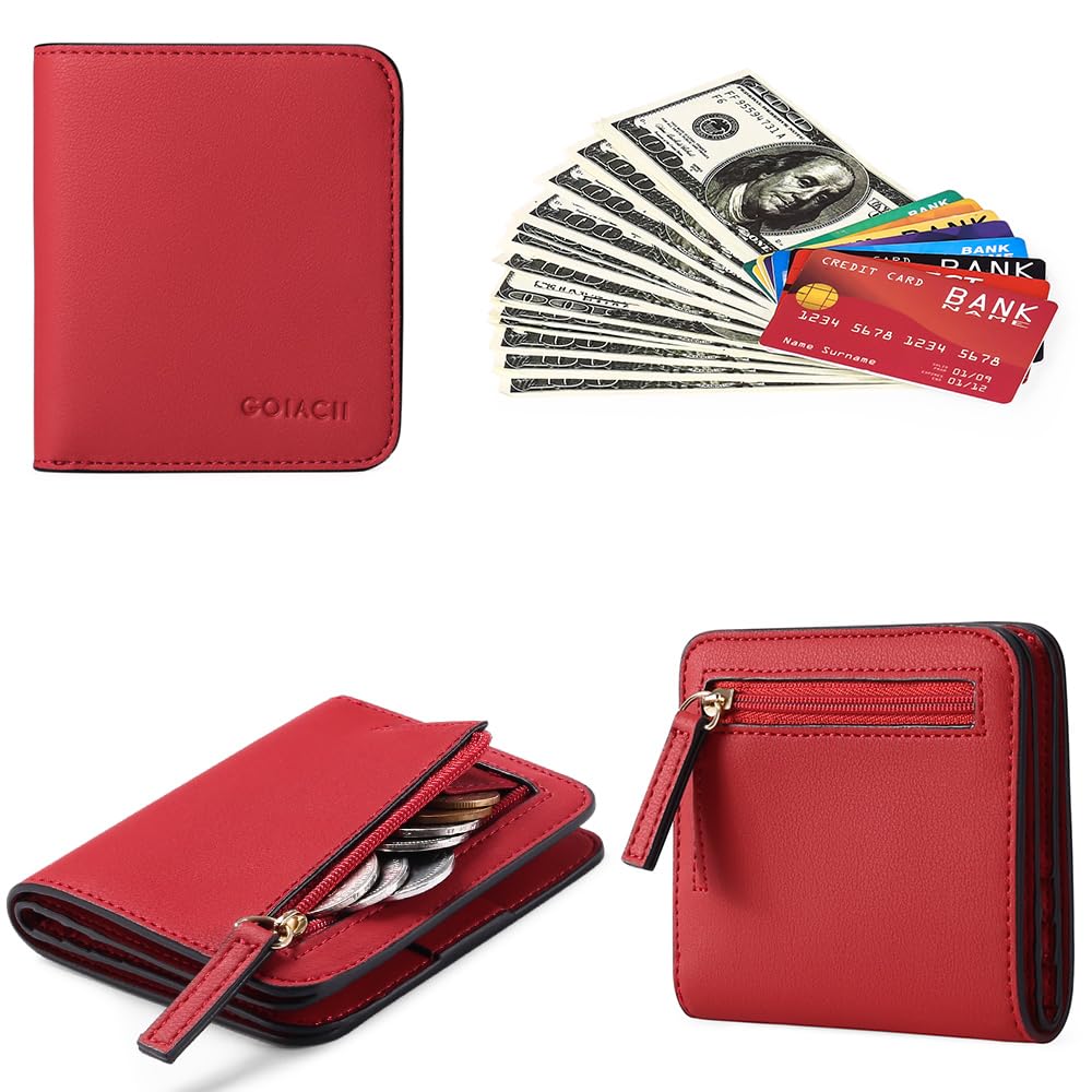 GAEKEAO RFID Blocking Leather Compact BiFold Wallet
