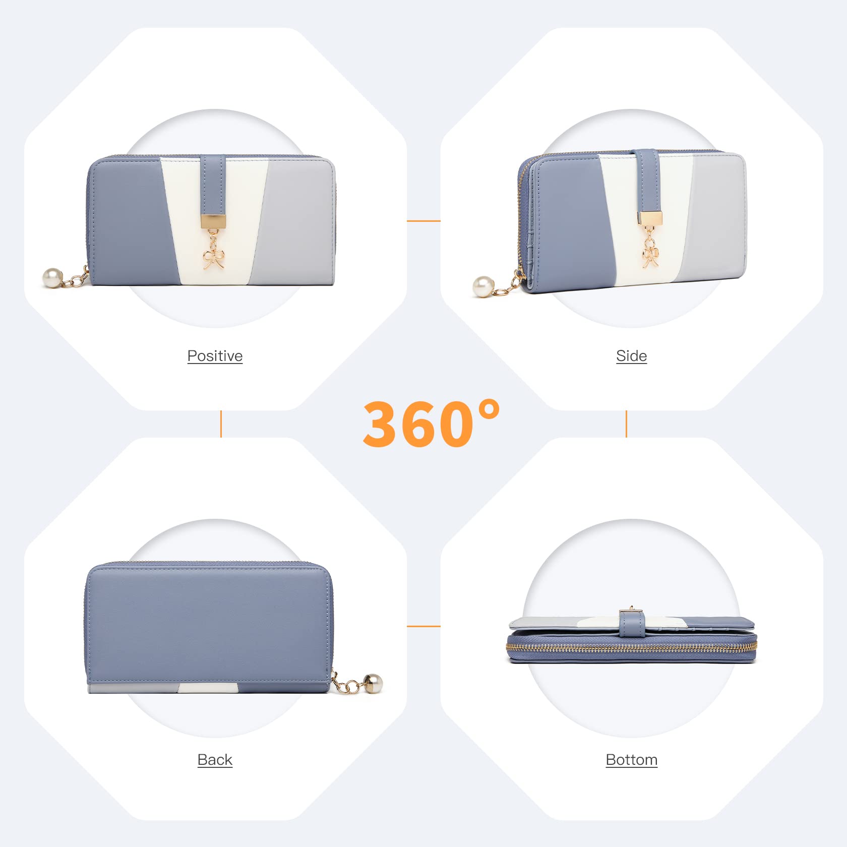 Multi Color Long Wallet Clutch For Women