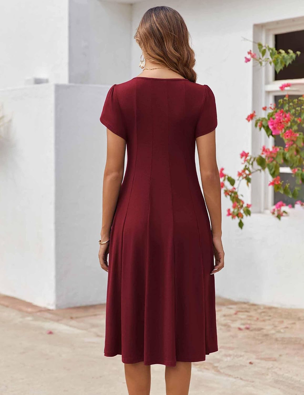 Zeagoo Womens Summer Midi Dress With Pockets S XXL