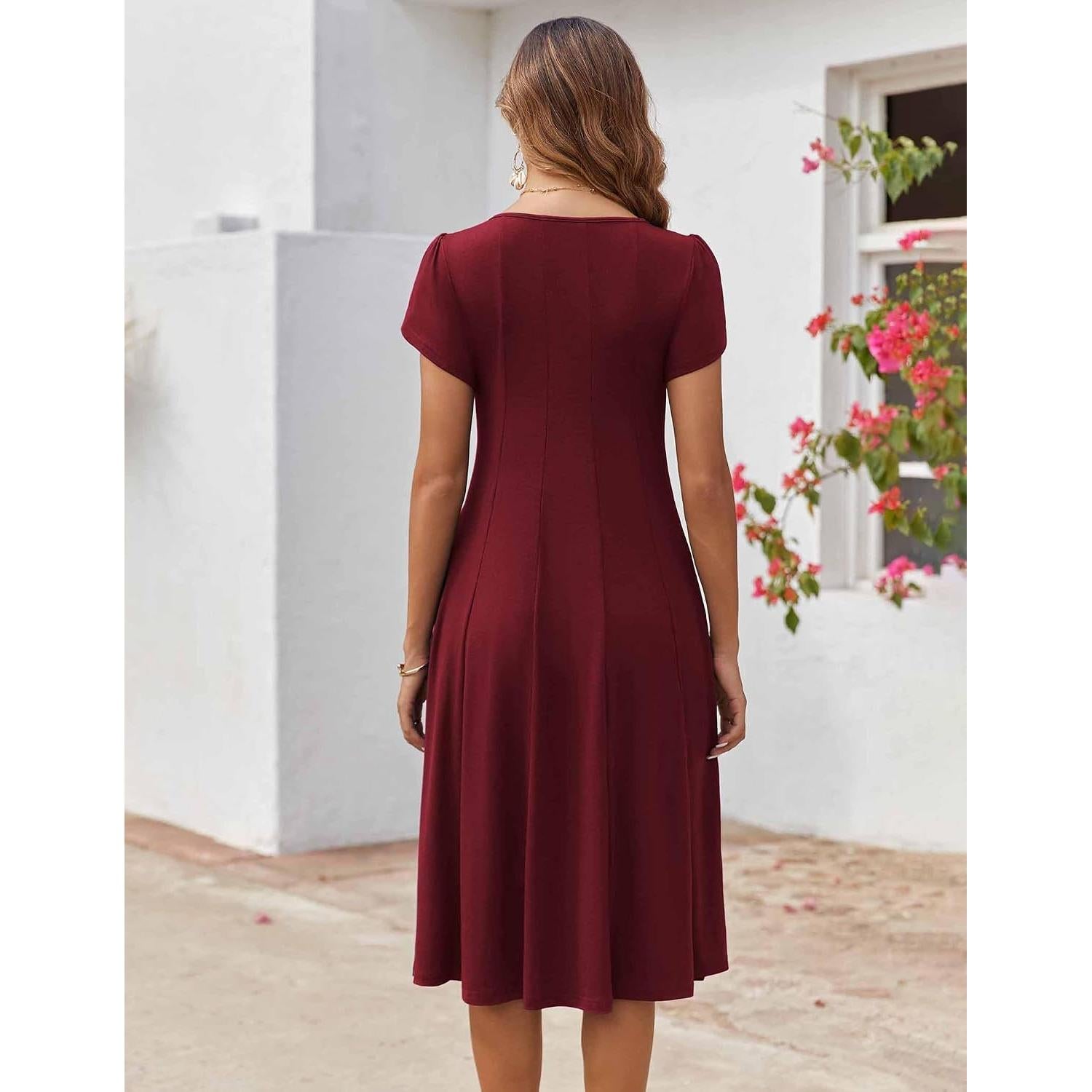 Zeagoo Womens Summer Midi Dress With Pockets S XXL