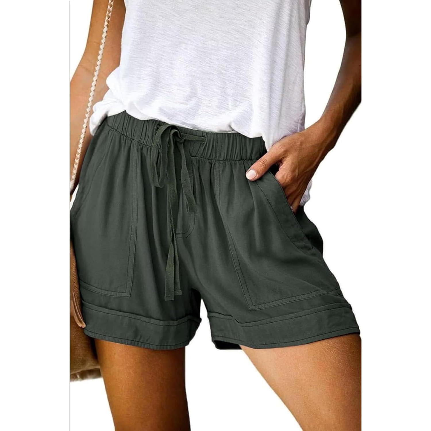 Comefohome Womens Cotton Drawstring Shorts With Pockets