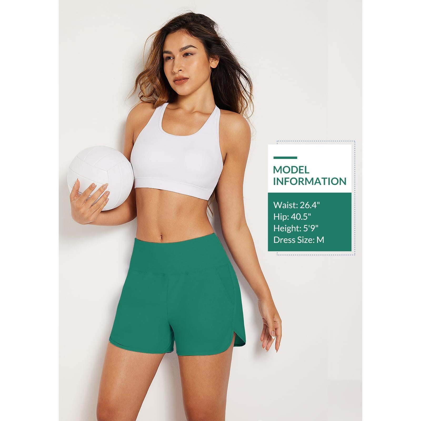 Baleaf Tummy Control High Waisted Swim Shorts With Pockets
