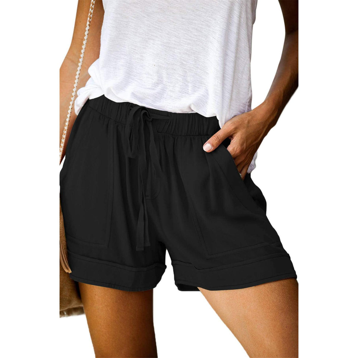 NovaWear Women Drawstring Shorts Elastic Waist Pockets