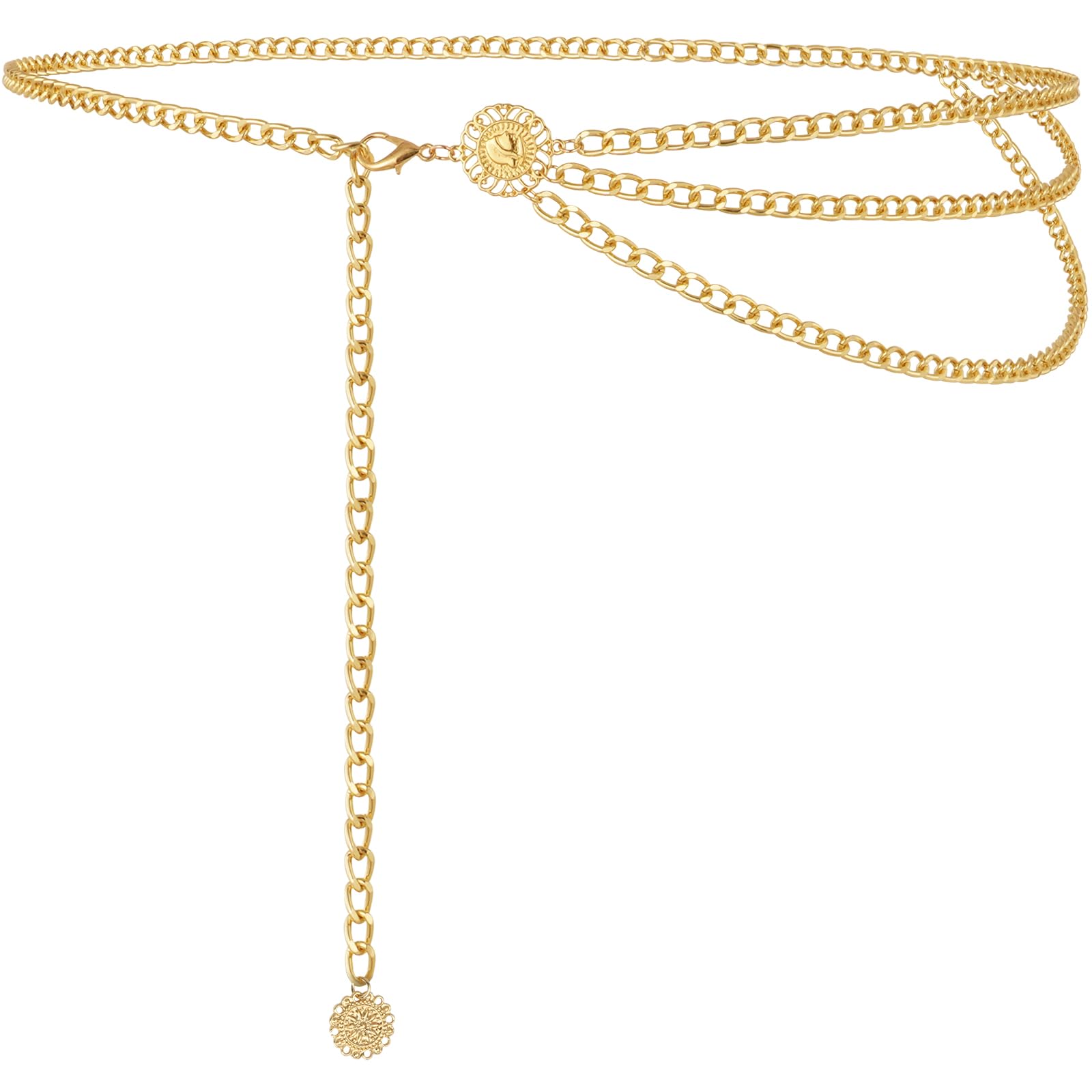 AstraLux Gold Chain Belt for Women Adjustable Boho Cowgirl