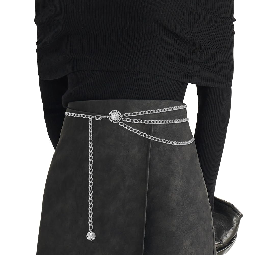 AstraLux Gold Chain Belt for Women Adjustable Boho Cowgirl