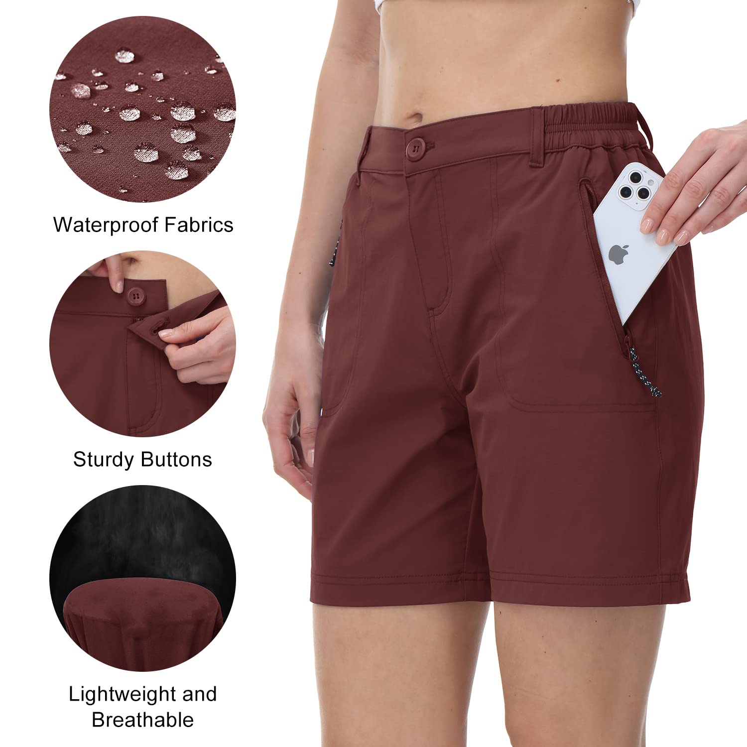 Donhobo Women Golf Shorts Quick Dry Stretch With Pockets