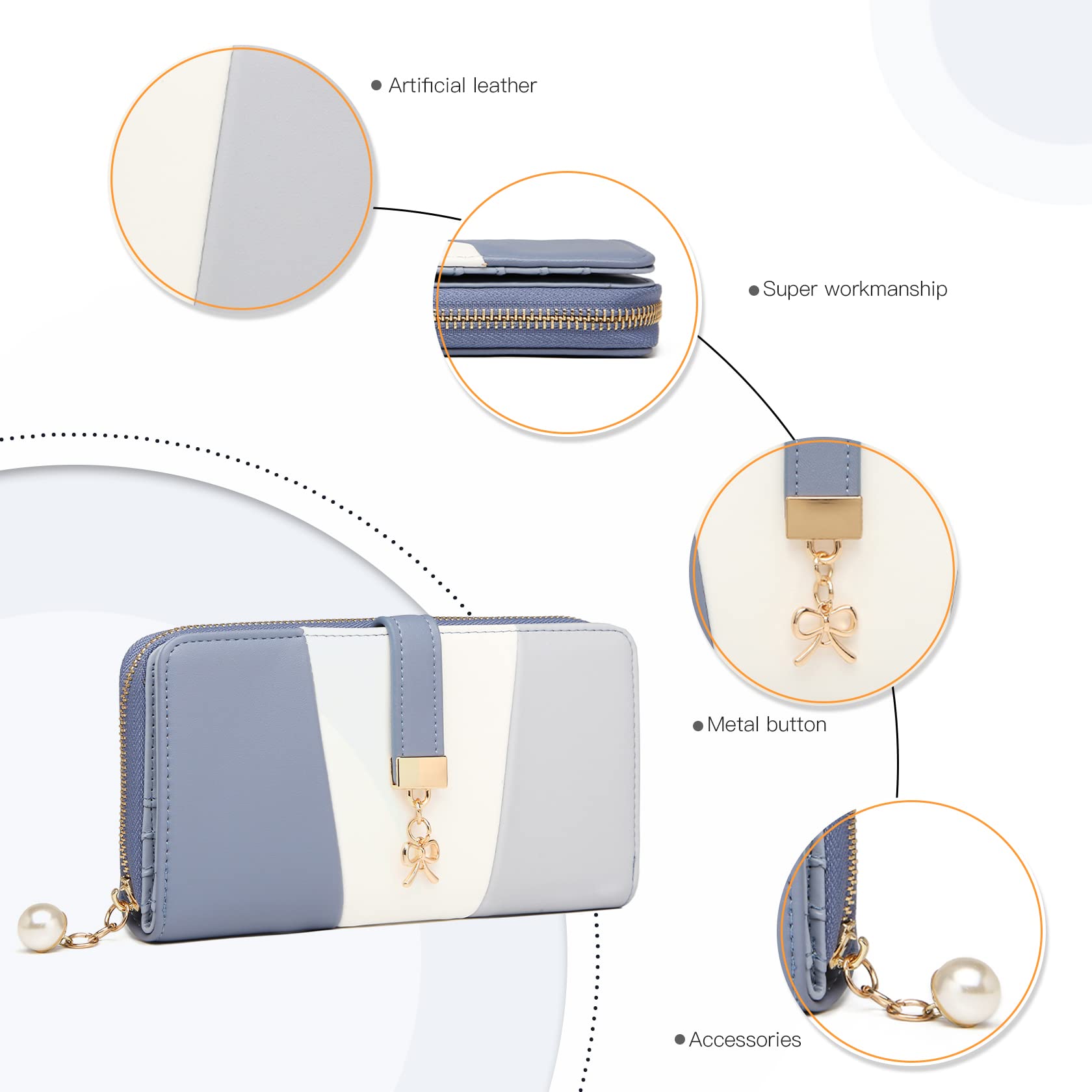 Multi Color Long Wallet Clutch For Women