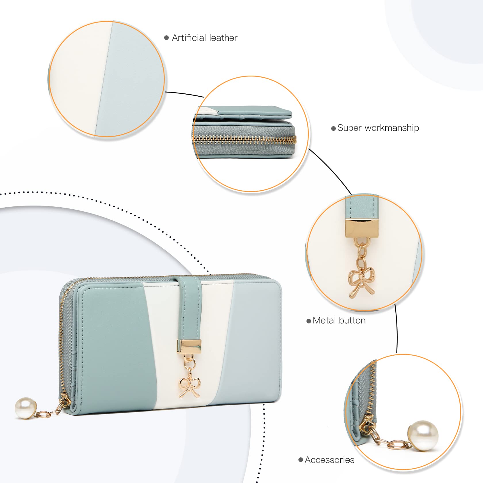 Multi Color Long Wallet Clutch For Women