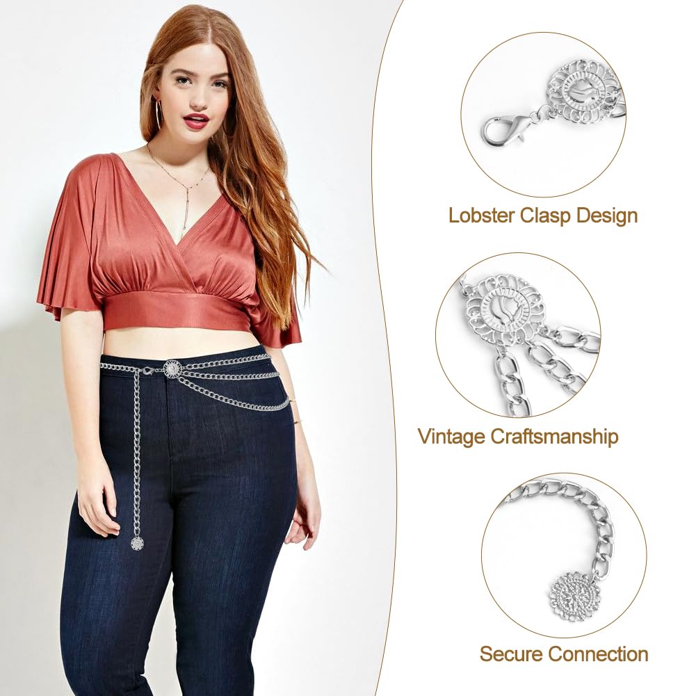 AstraLux Gold Chain Belt for Women Adjustable Boho Cowgirl