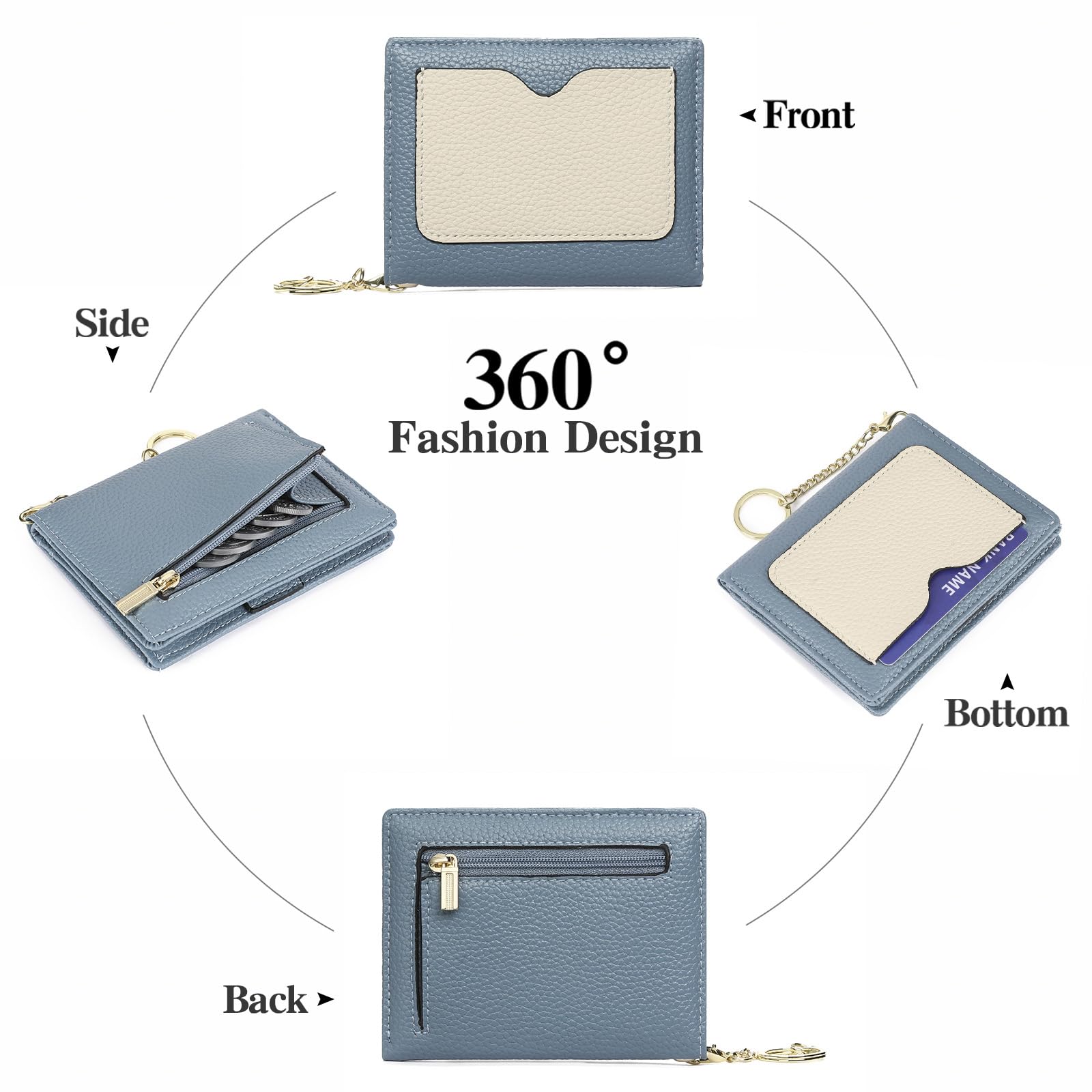 GAEKEAO RFID Blocking Leather Compact BiFold Wallet