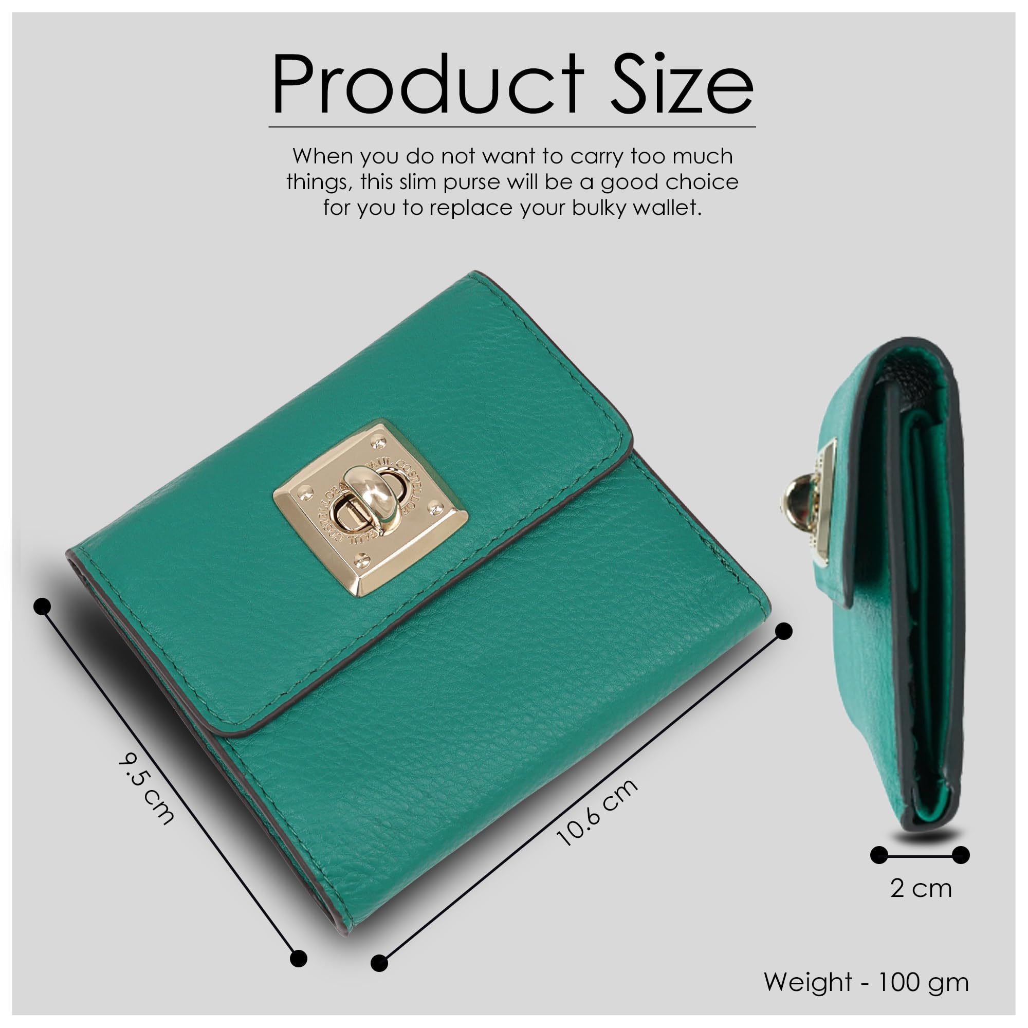 Paul Costelloe BARO Genuine Leather Wallet With Flap Caramel