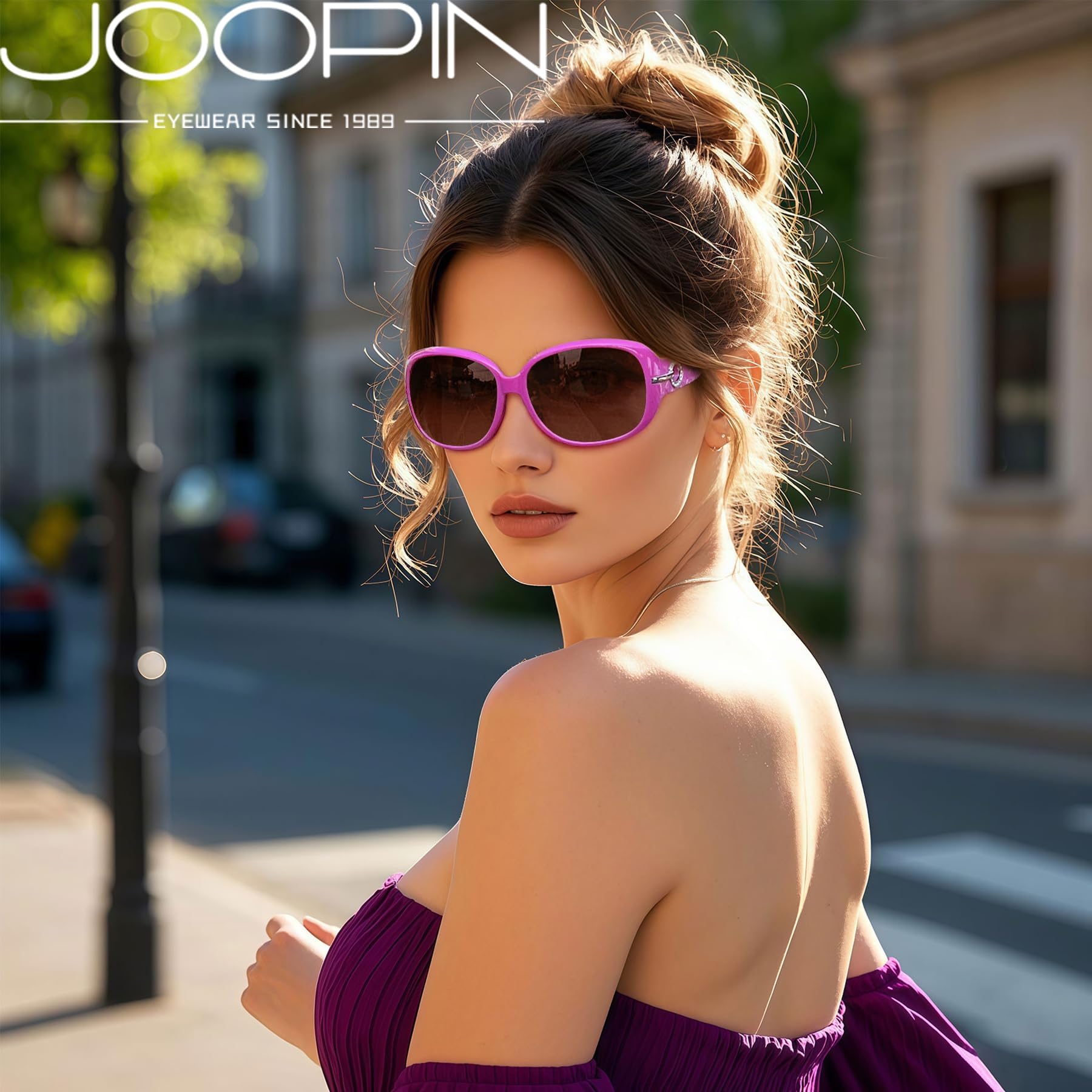 Joopin Oversized Polarised Sunglasses For Women Retro Frames