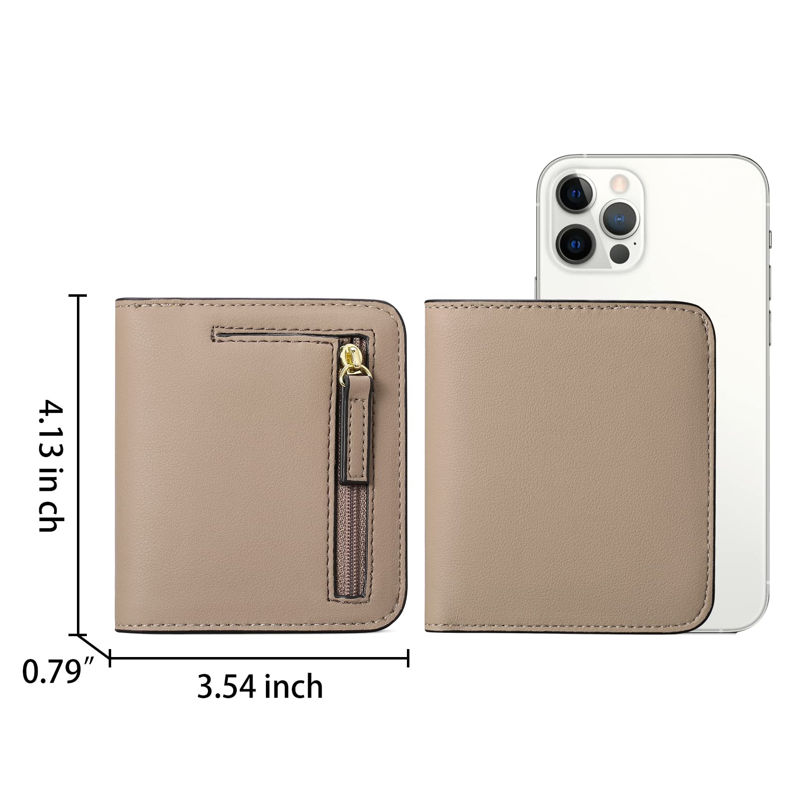 GAEKEAO RFID Blocking Leather Compact BiFold Wallet