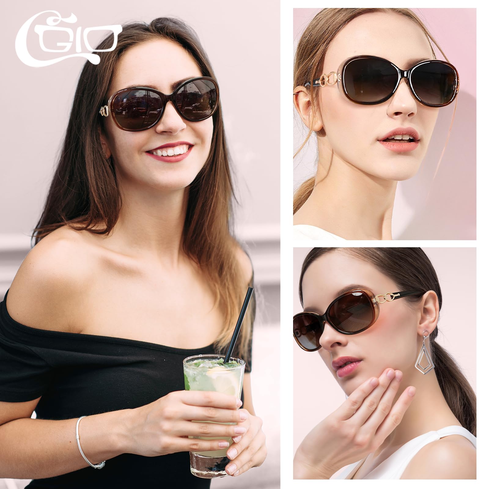 CGID Polarised Sunglasses Retro Designer Oversized UV400