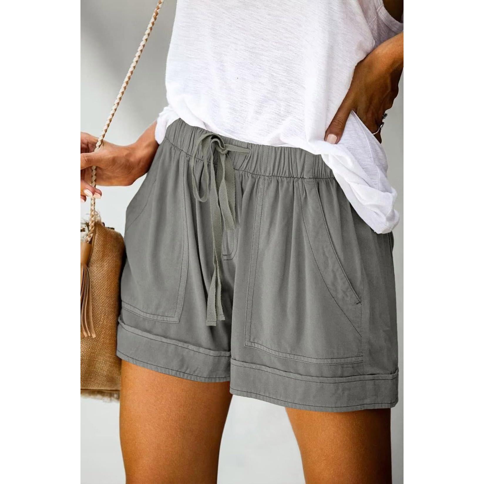 Comefohome Womens Cotton Drawstring Shorts With Pockets