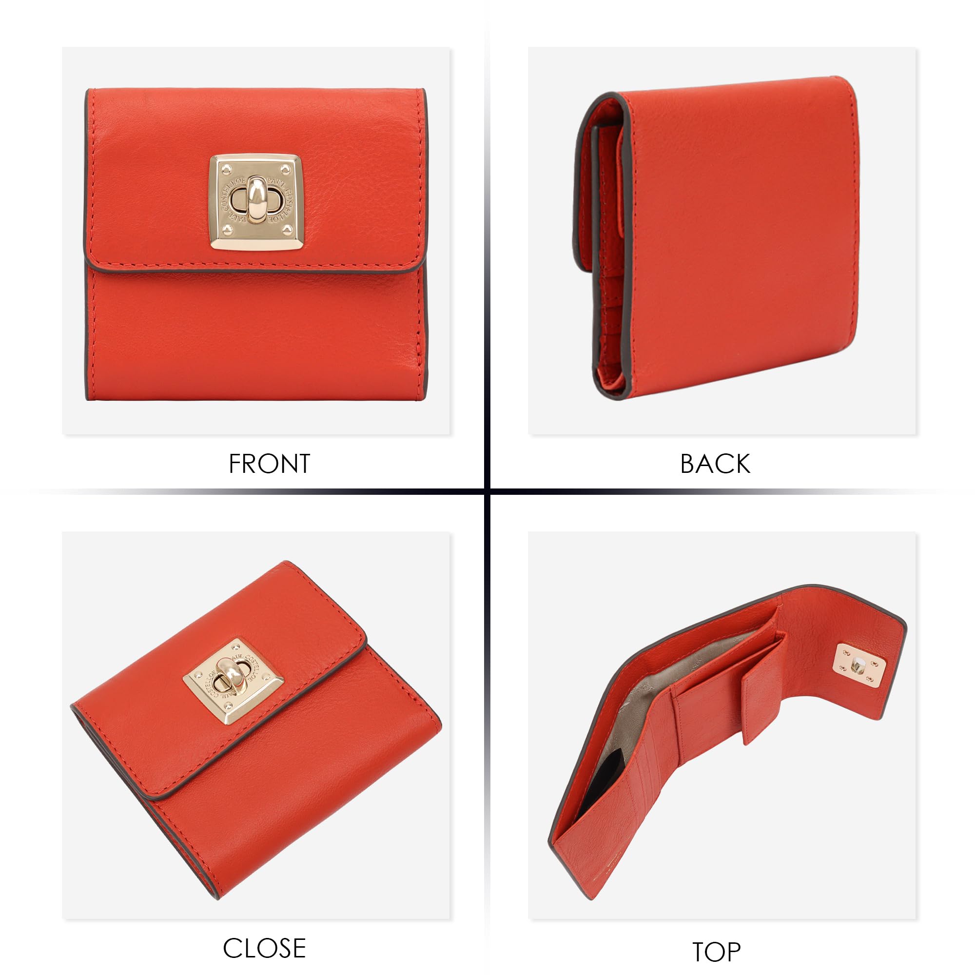 Paul Costelloe BARO Genuine Leather Wallet With Flap Caramel