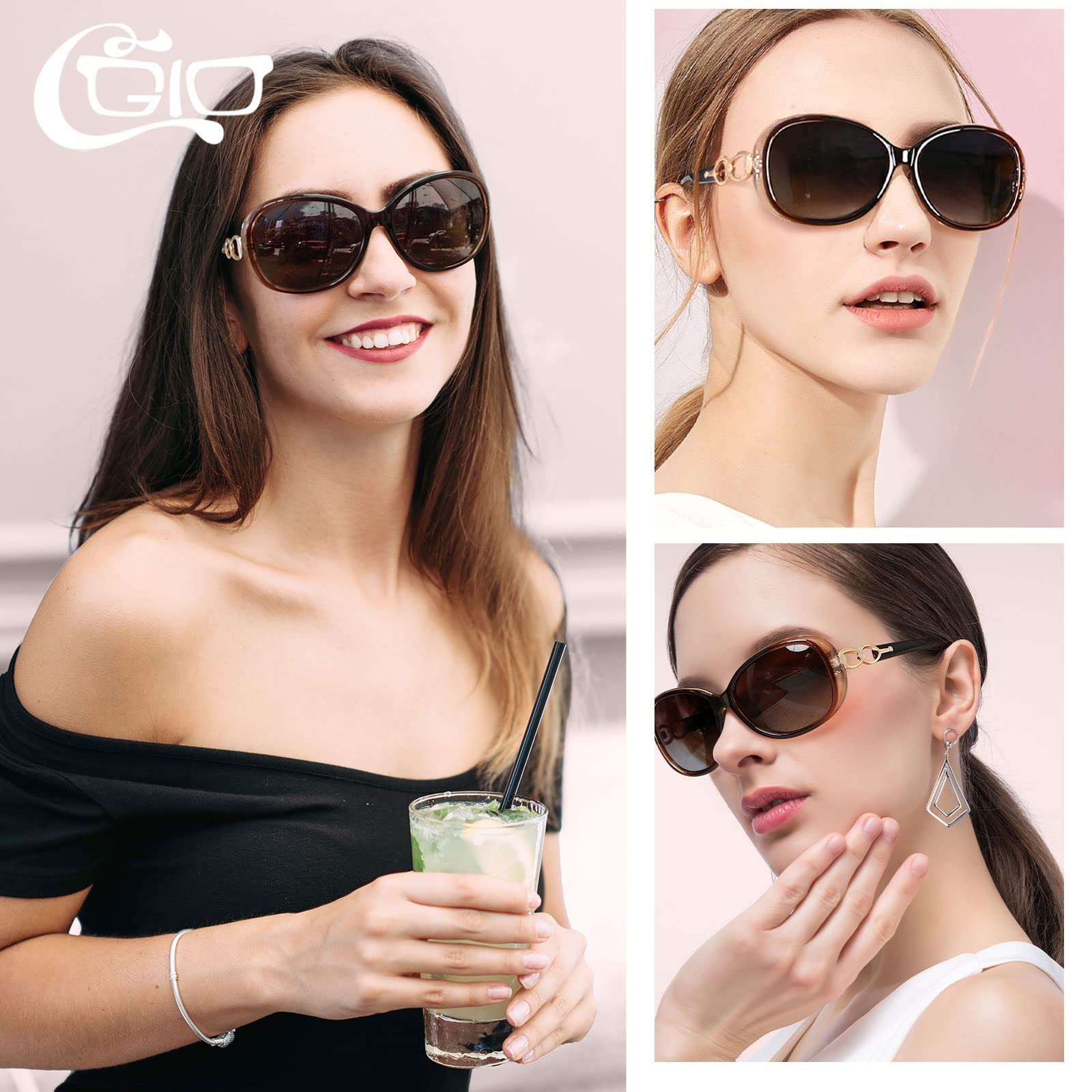 CGID Polarised Sunglasses Retro Designer Oversized UV400