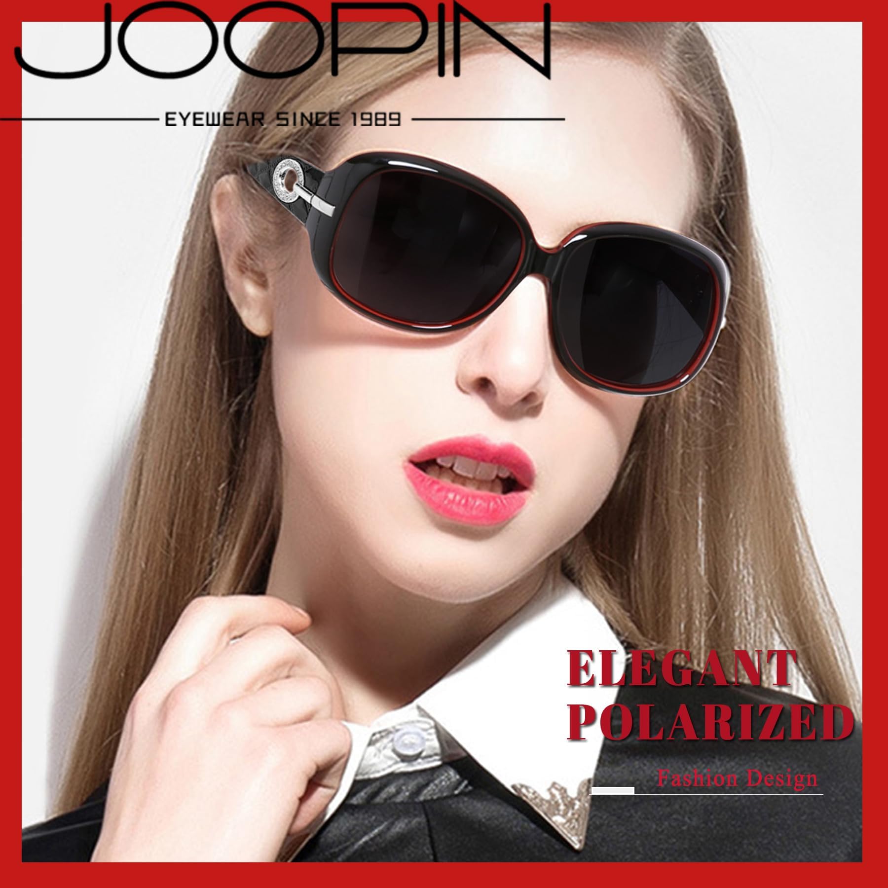 Joopin Oversized Polarised Sunglasses For Women Retro Frames